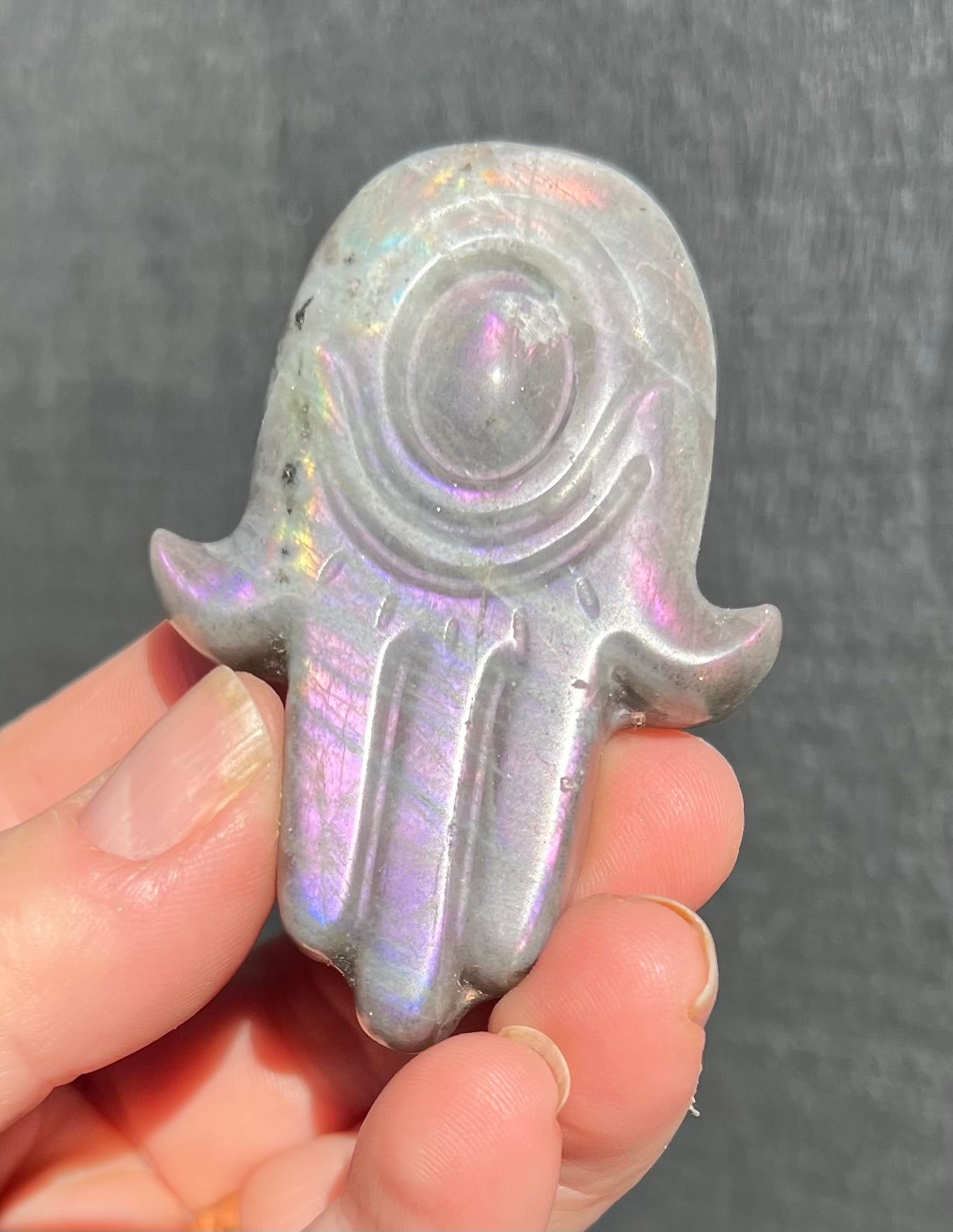 RESERVED FOR JONATHAN Purple Labradorite Hamsa