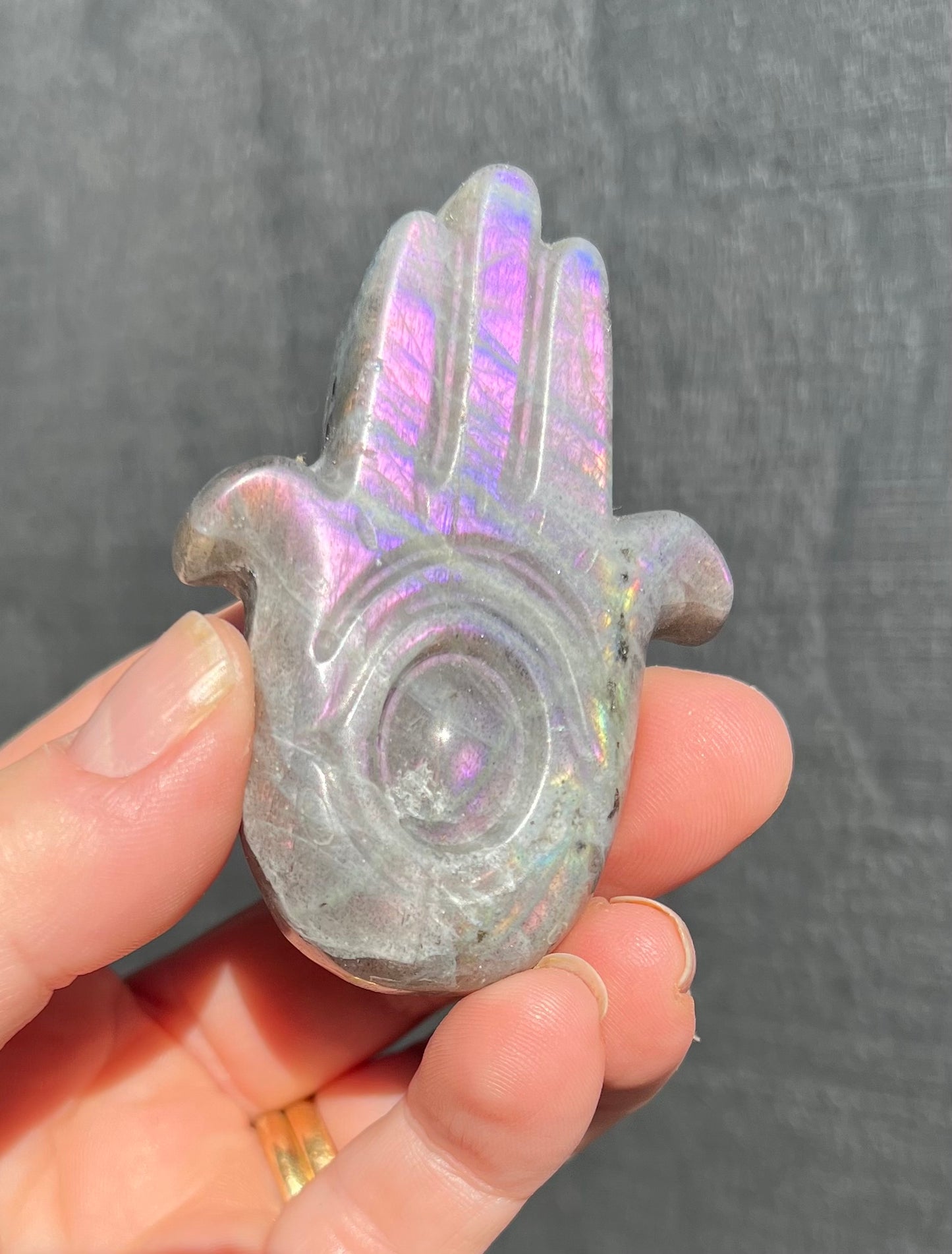 RESERVED FOR JONATHAN Purple Labradorite Hamsa