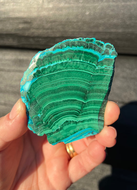 Malachite with Chrysocolla Slice