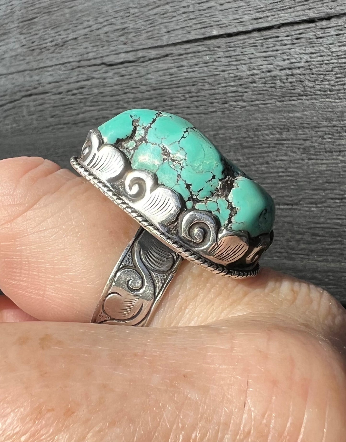 Turquoise Nugget and Sterling Silver Ring