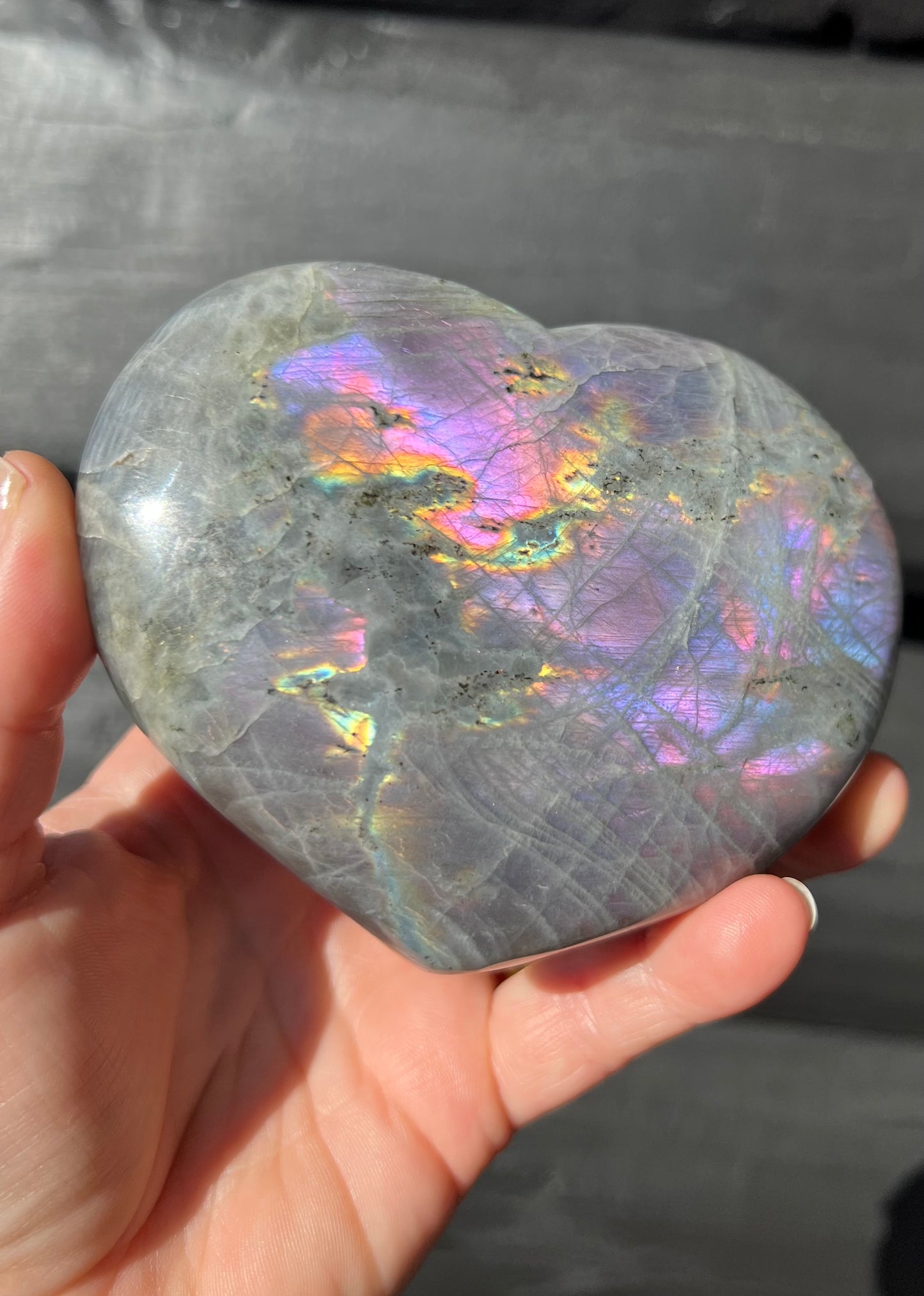 Purple Labradorite Heart