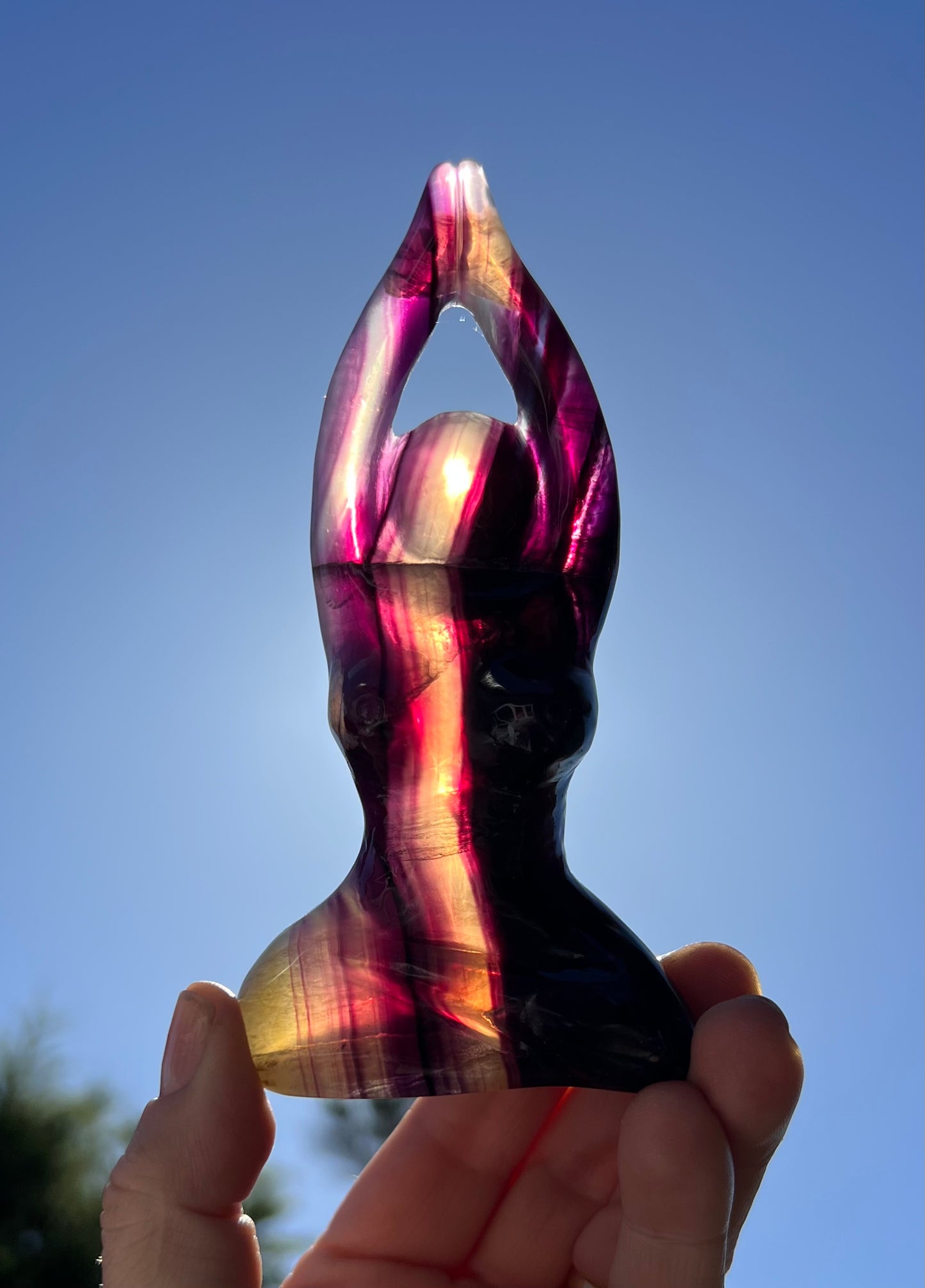 Rainbow Fluorite Carved Goddess