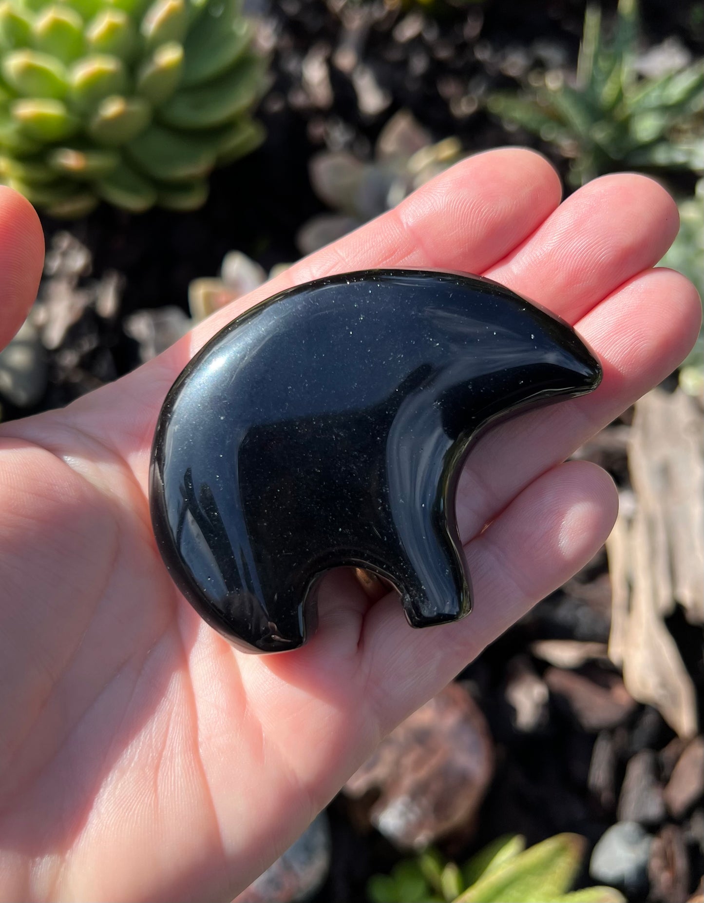 Black Obsidian Zuni Bear