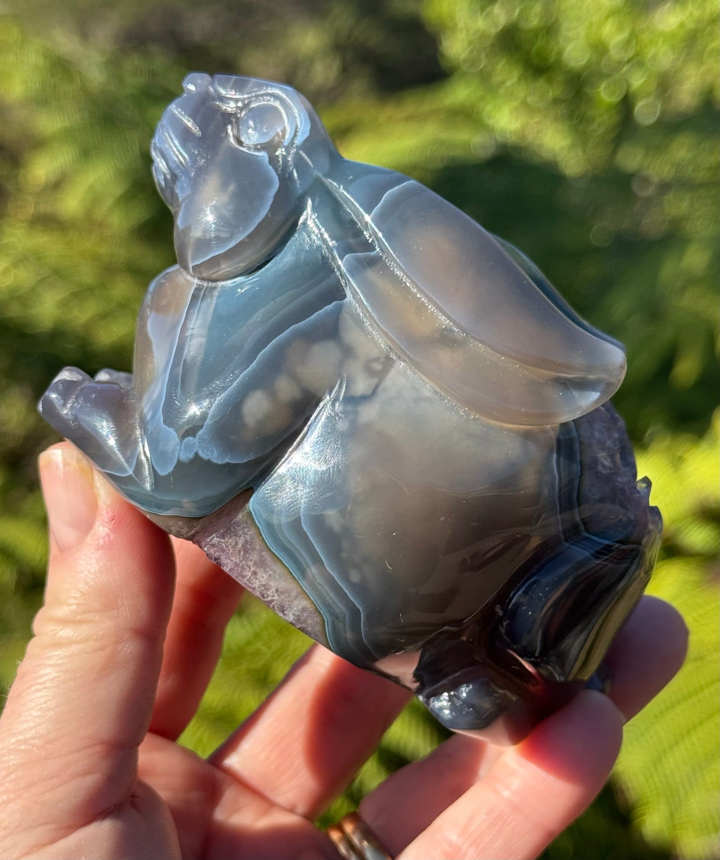 Agate & Amethyst Geode Rabbit – Hand-Carved, One of a Kind
