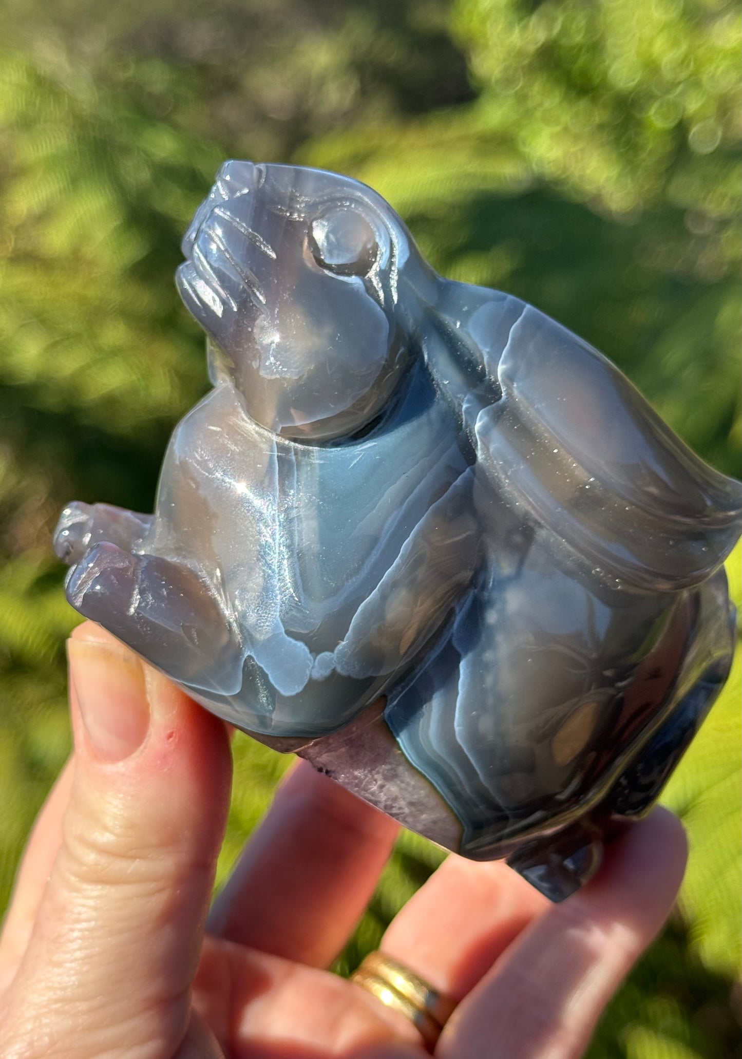 Agate & Amethyst Geode Rabbit – Hand-Carved, One of a Kind