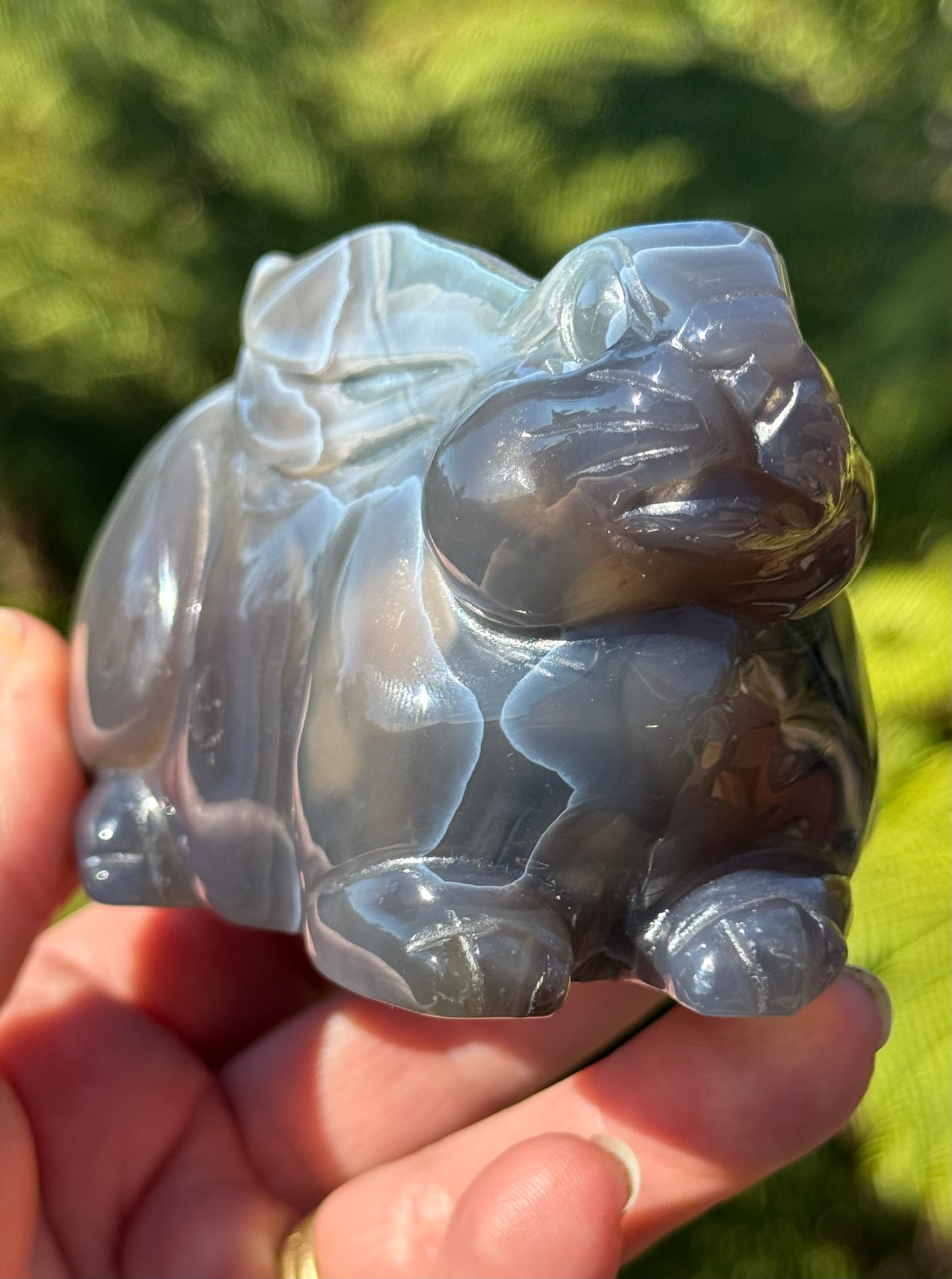 Agate & Amethyst Geode Rabbit – Hand-Carved, One of a Kind