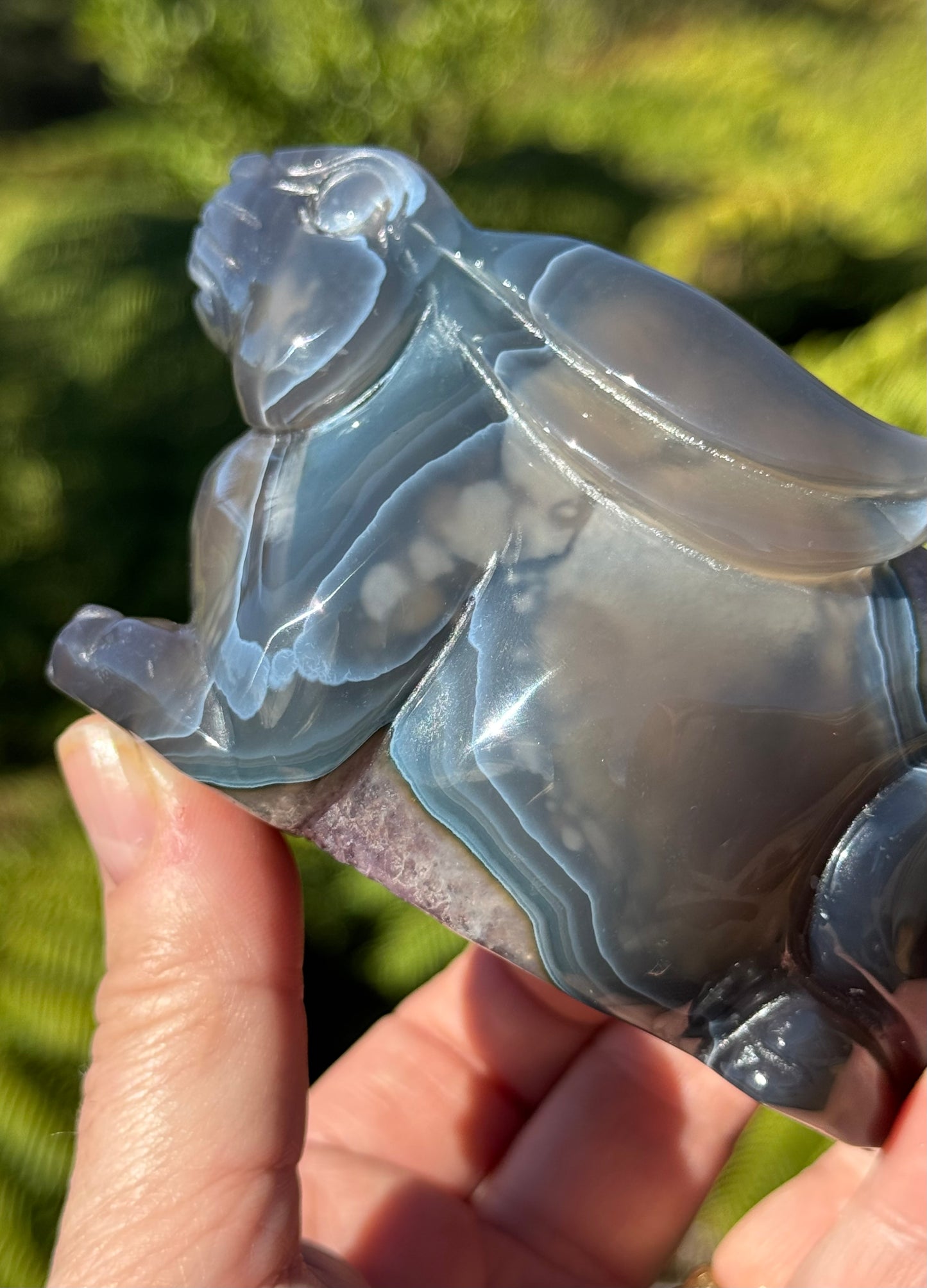 Agate & Amethyst Geode Rabbit – Hand-Carved, One of a Kind