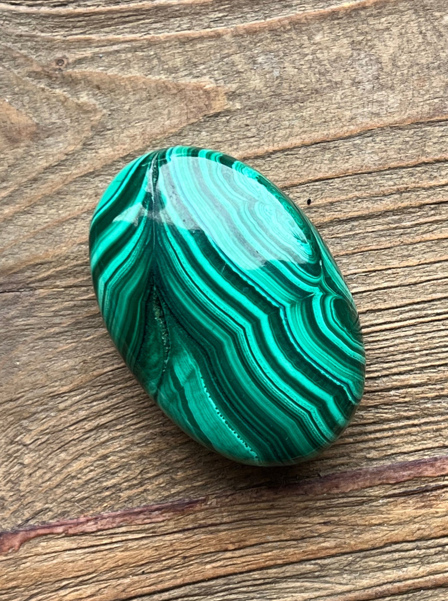 RESERVED FOR JAMES Malachite Palm Stone