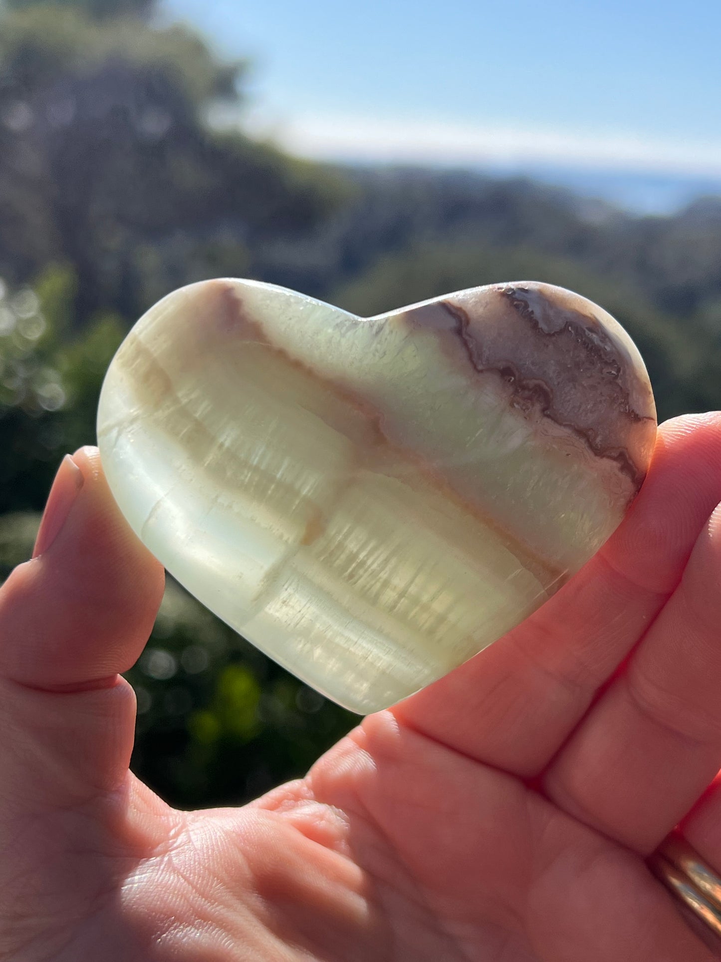 Blue Caribbean Calcite Heart