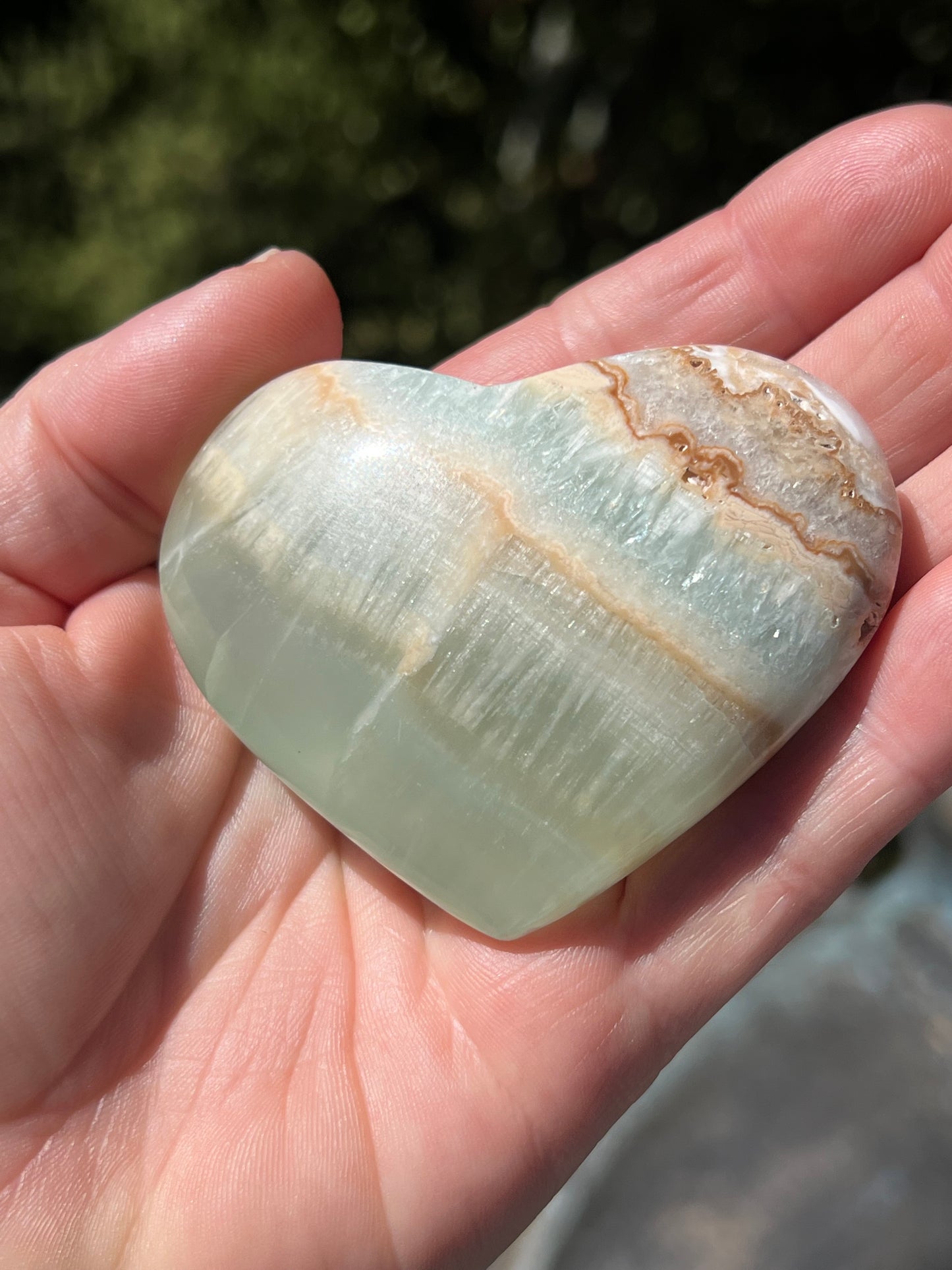 Blue Caribbean Calcite Heart