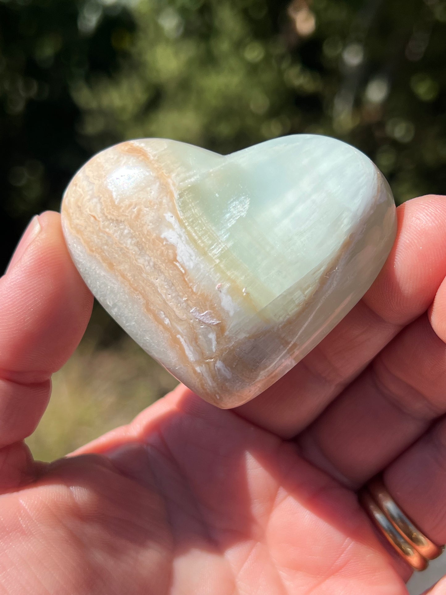 Blue Caribbean Calcite Heart