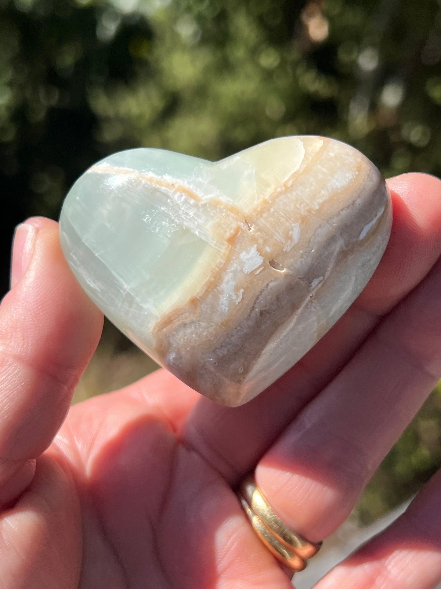 Blue Caribbean Calcite Heart