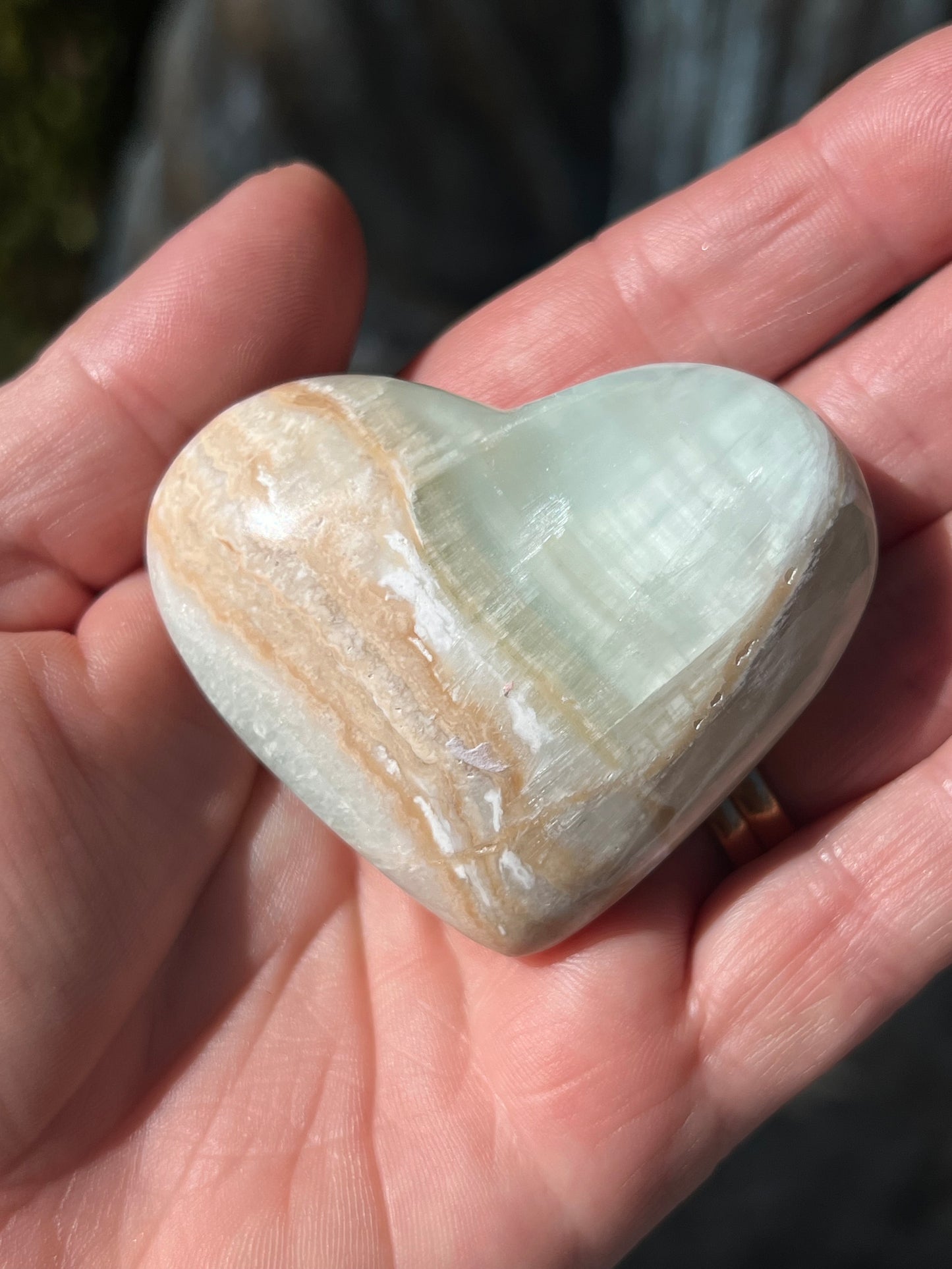 Blue Caribbean Calcite Heart