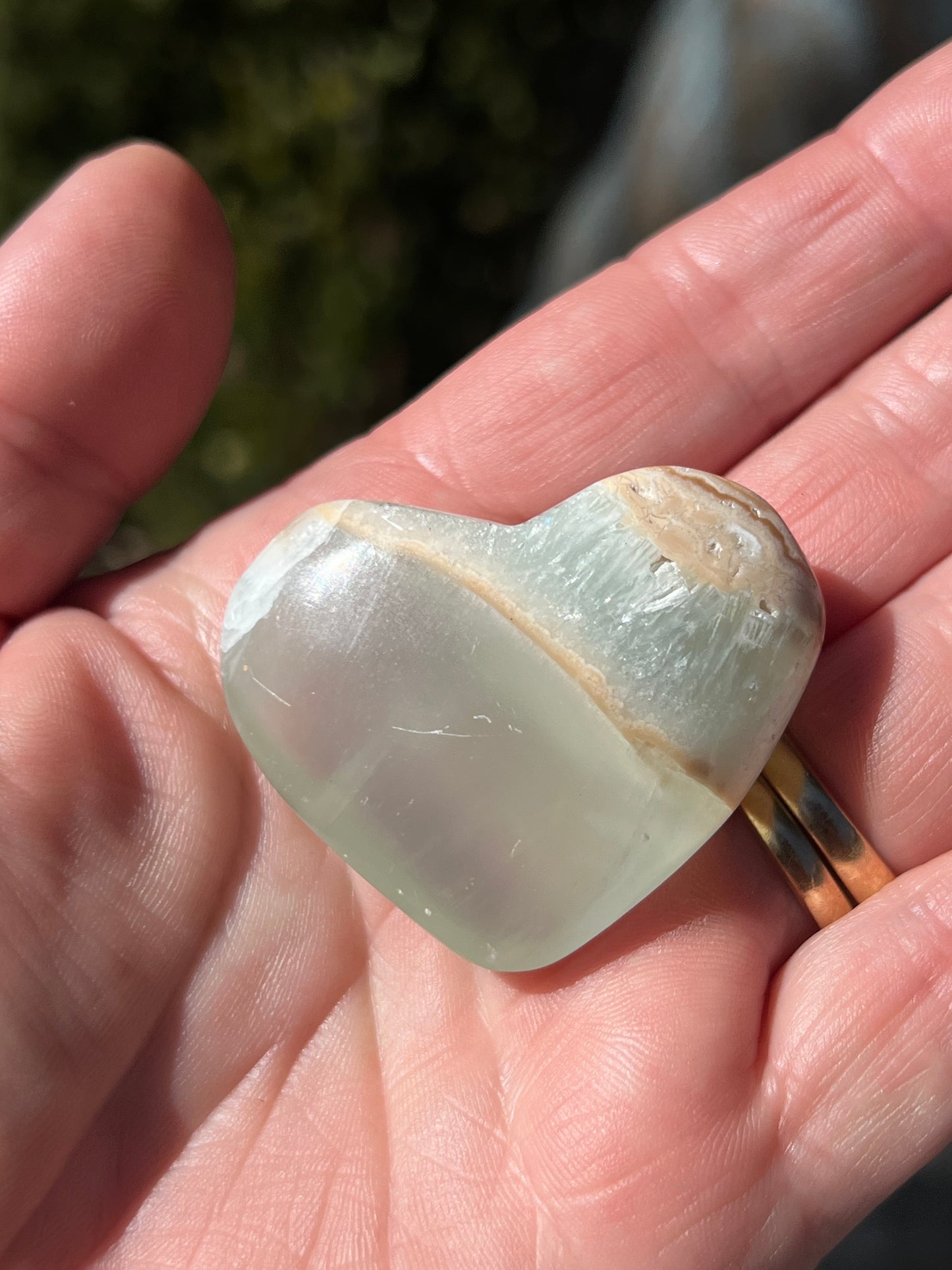 Blue Caribbean Calcite Heart