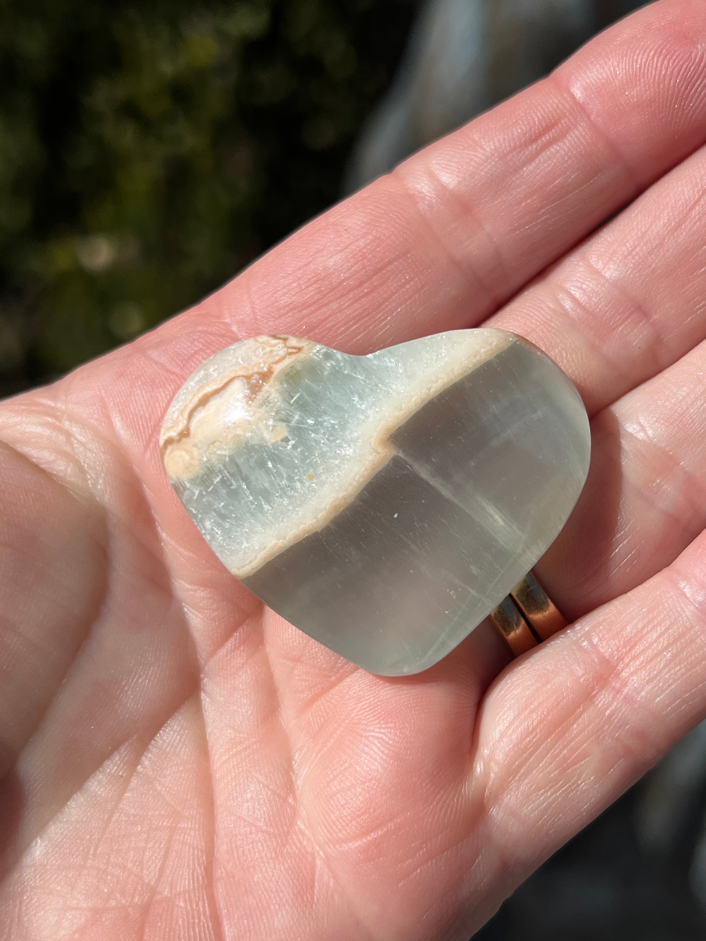 Blue Caribbean Calcite Heart