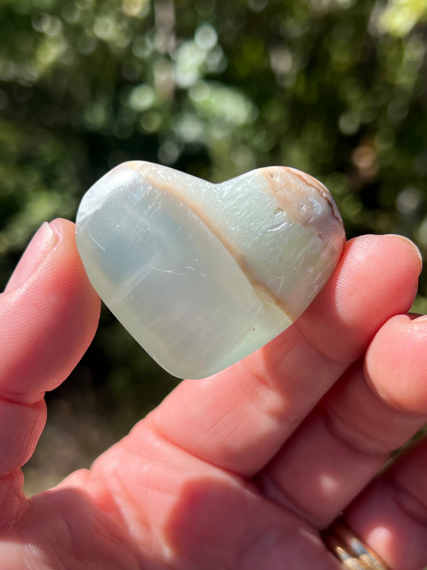 Blue Caribbean Calcite Heart