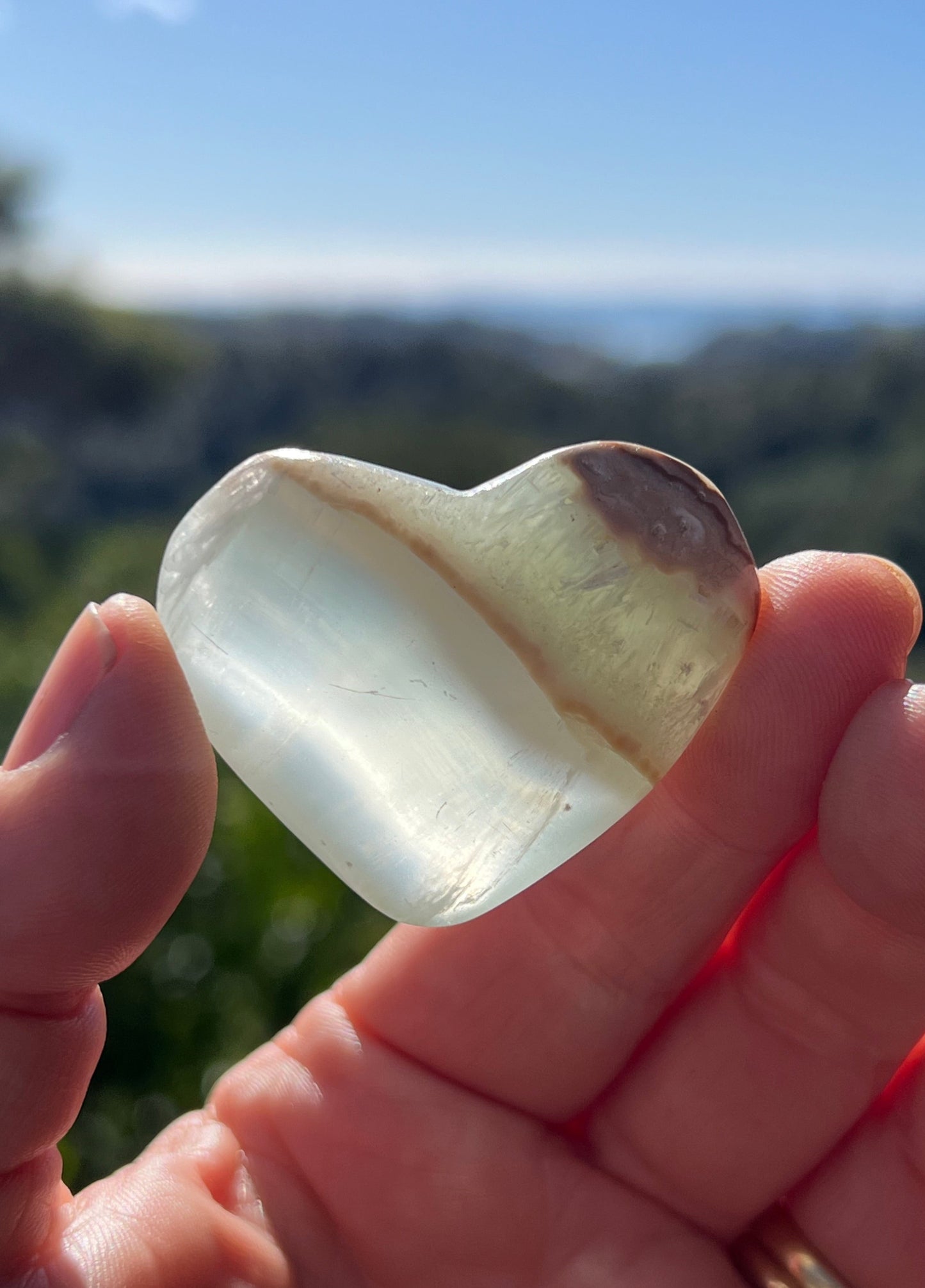 Blue Caribbean Calcite Heart