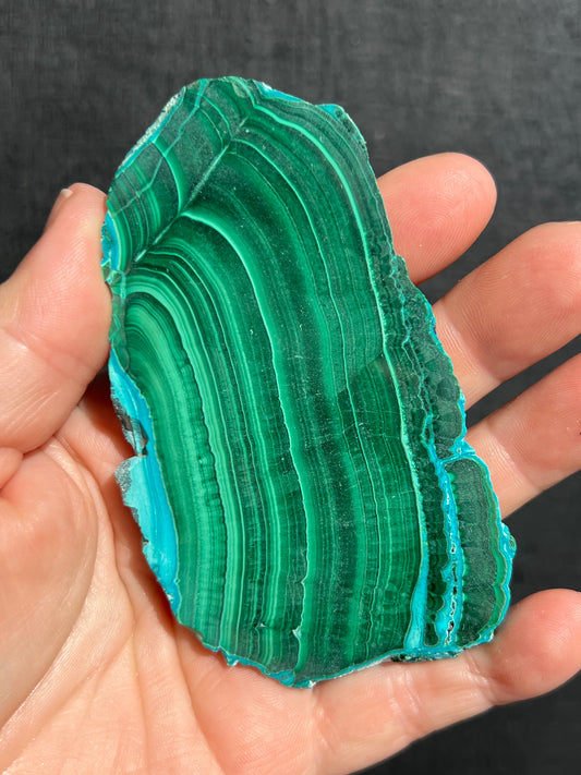 Malachite with Chrysocolla Slice