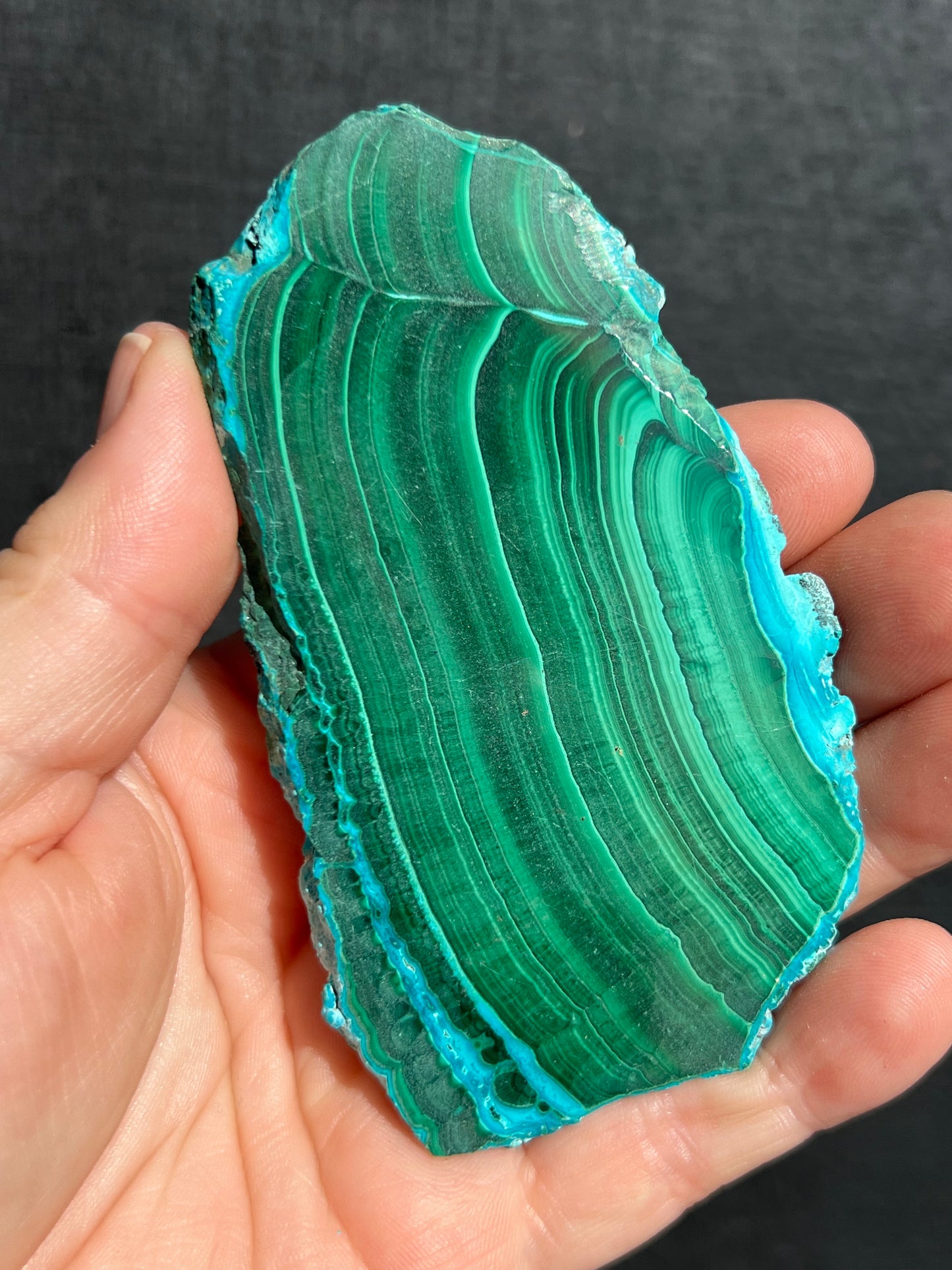 Malachite with Chrysocolla Slice