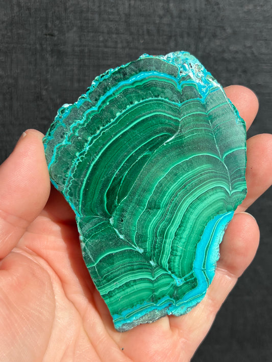 Malachite with Chrysocolla Slice