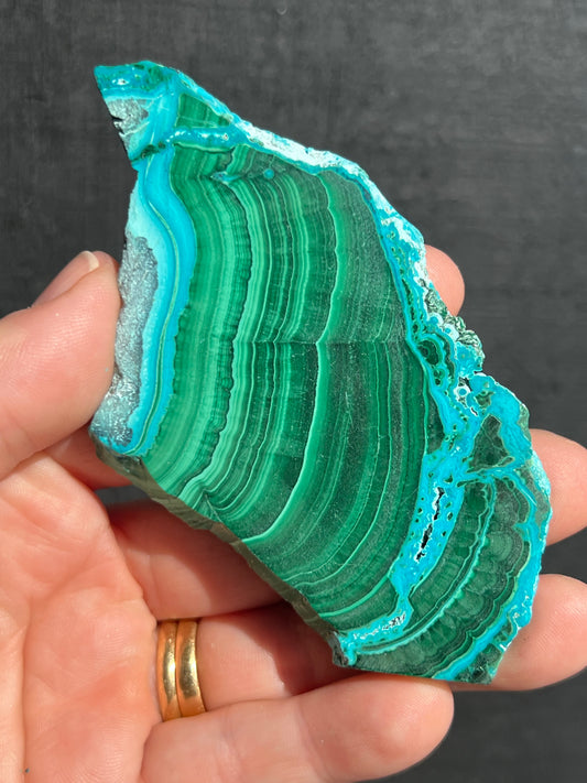 Malachite with Chrysocolla Slice