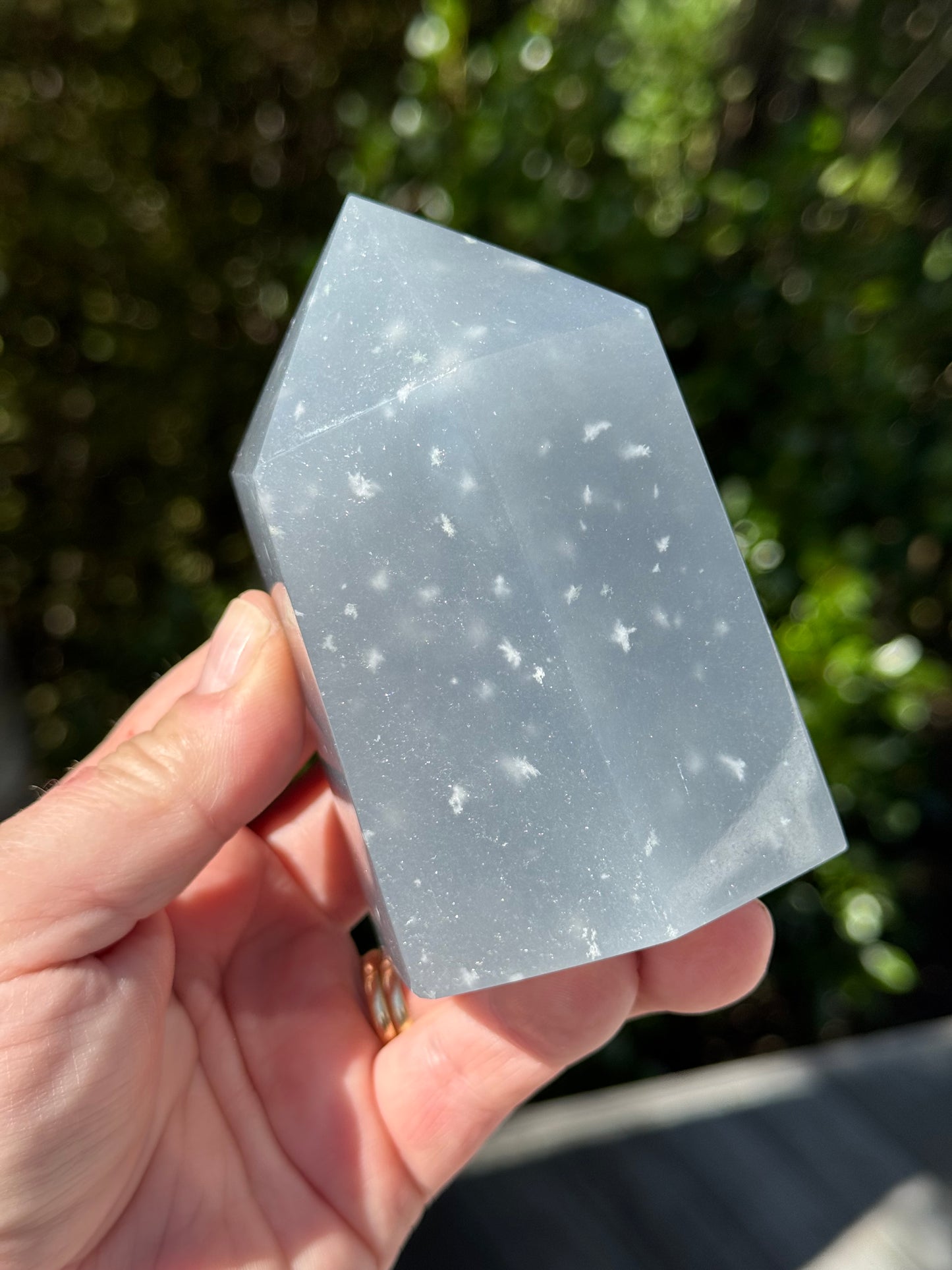 Angelite Tower, “Snowflake” or “Feather”