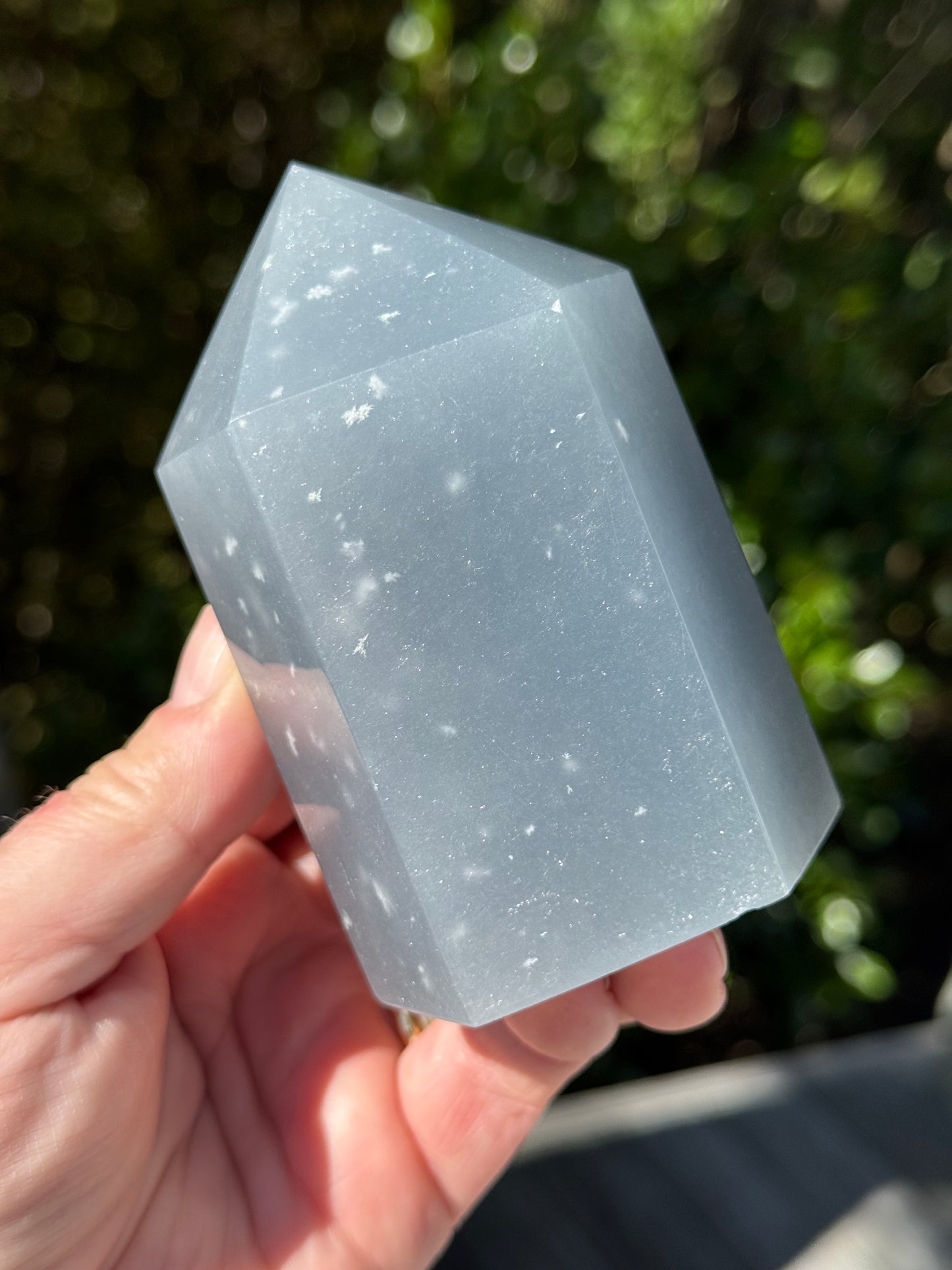 Angelite Tower, “Snowflake” or “Feather”