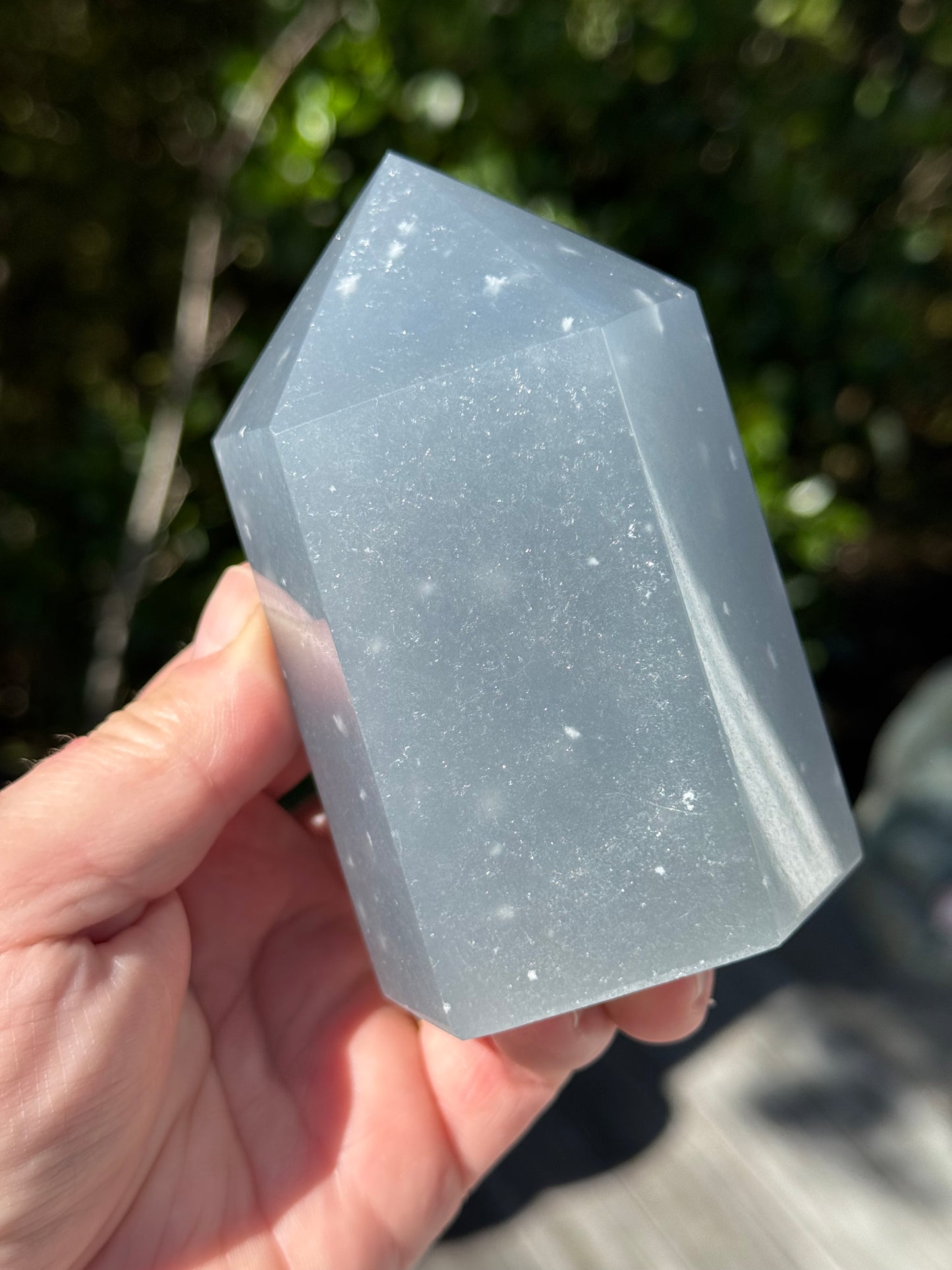 Angelite Tower, “Snowflake”- “Feather”