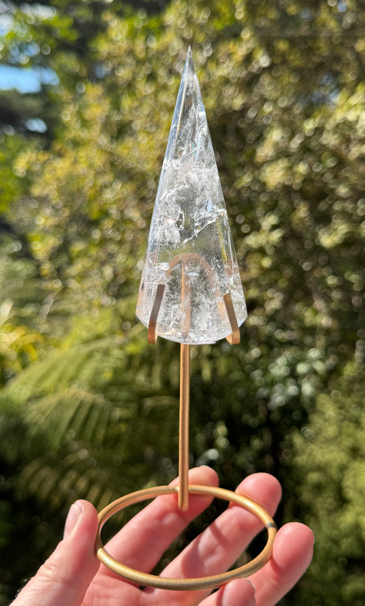 Clear Quartz Teardrop on stand