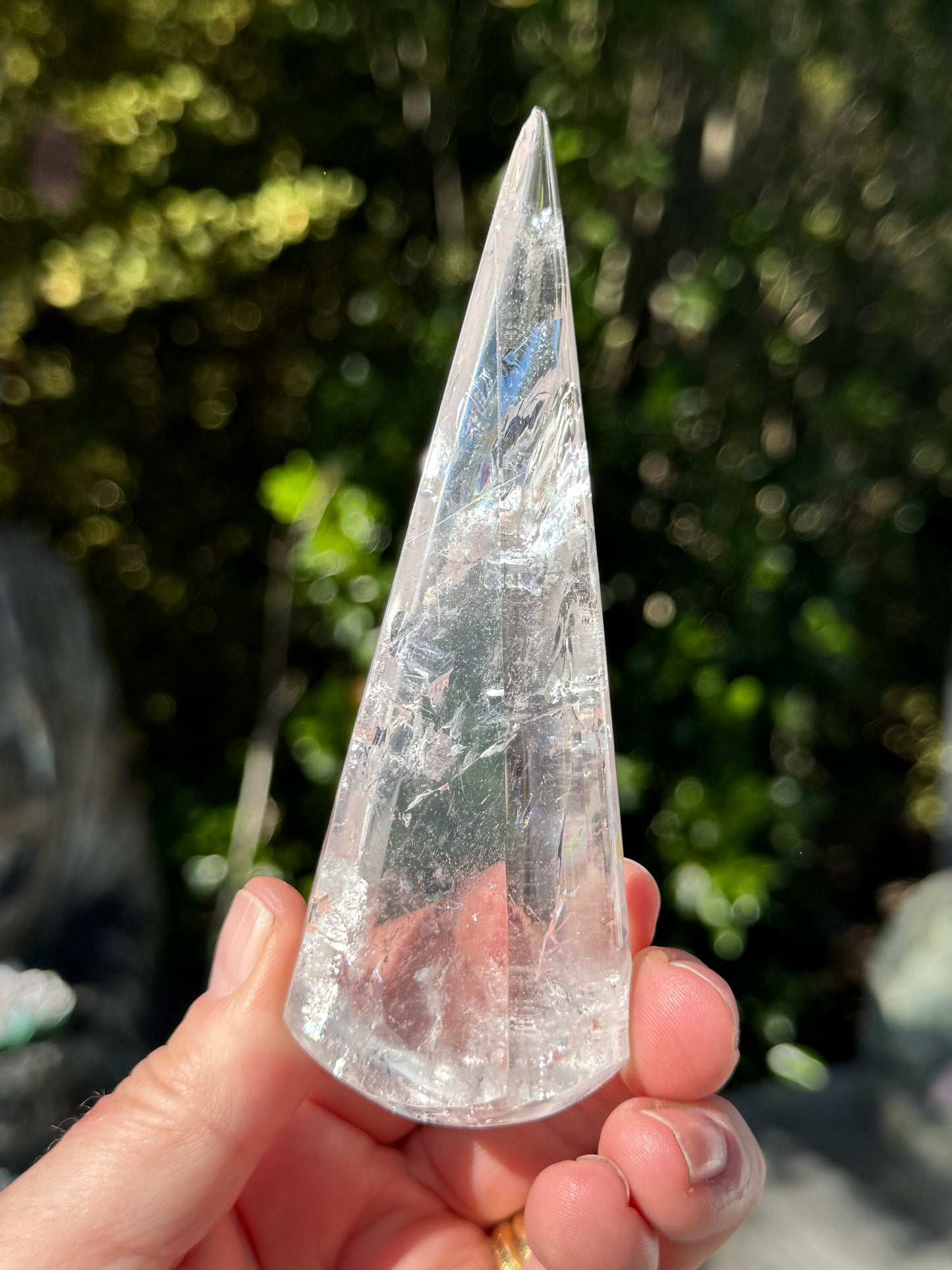 Clear Quartz Teardrop on stand