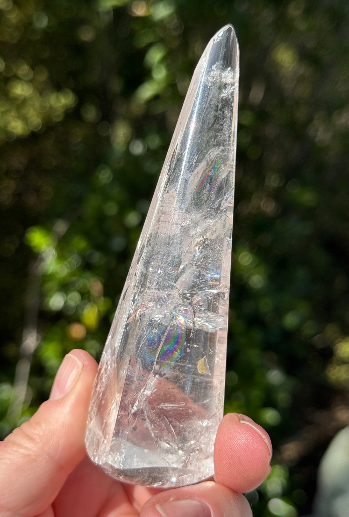 Clear Quartz Teardrop on stand