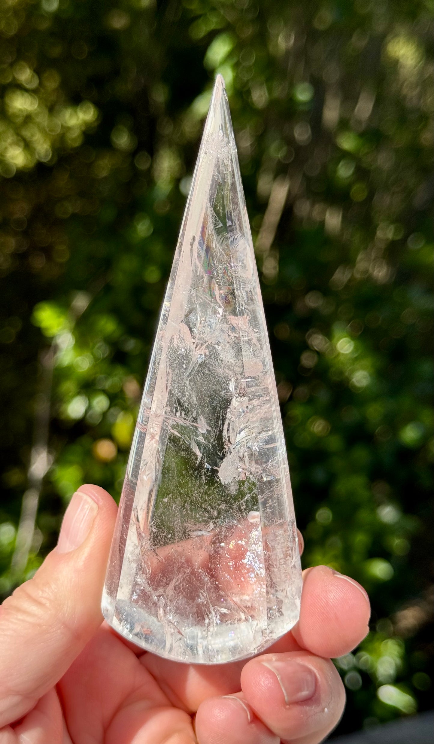 Clear Quartz Teardrop on stand