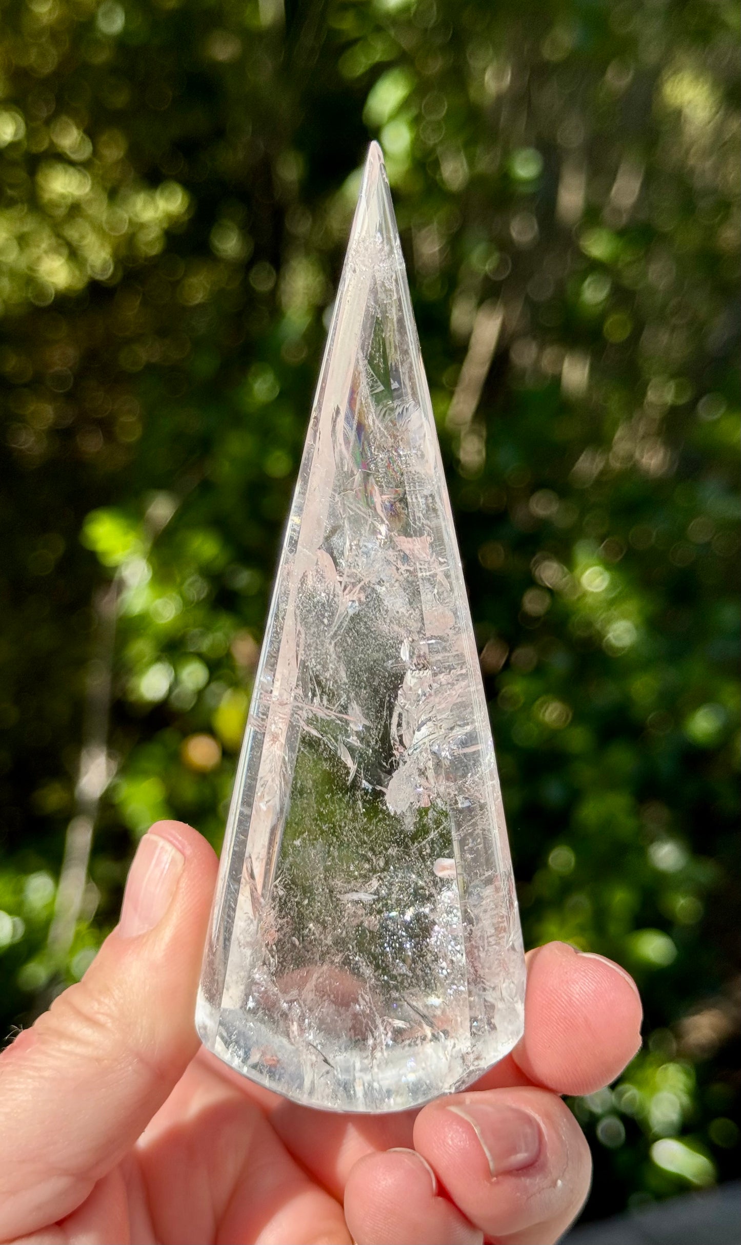 Clear Quartz Teardrop on stand