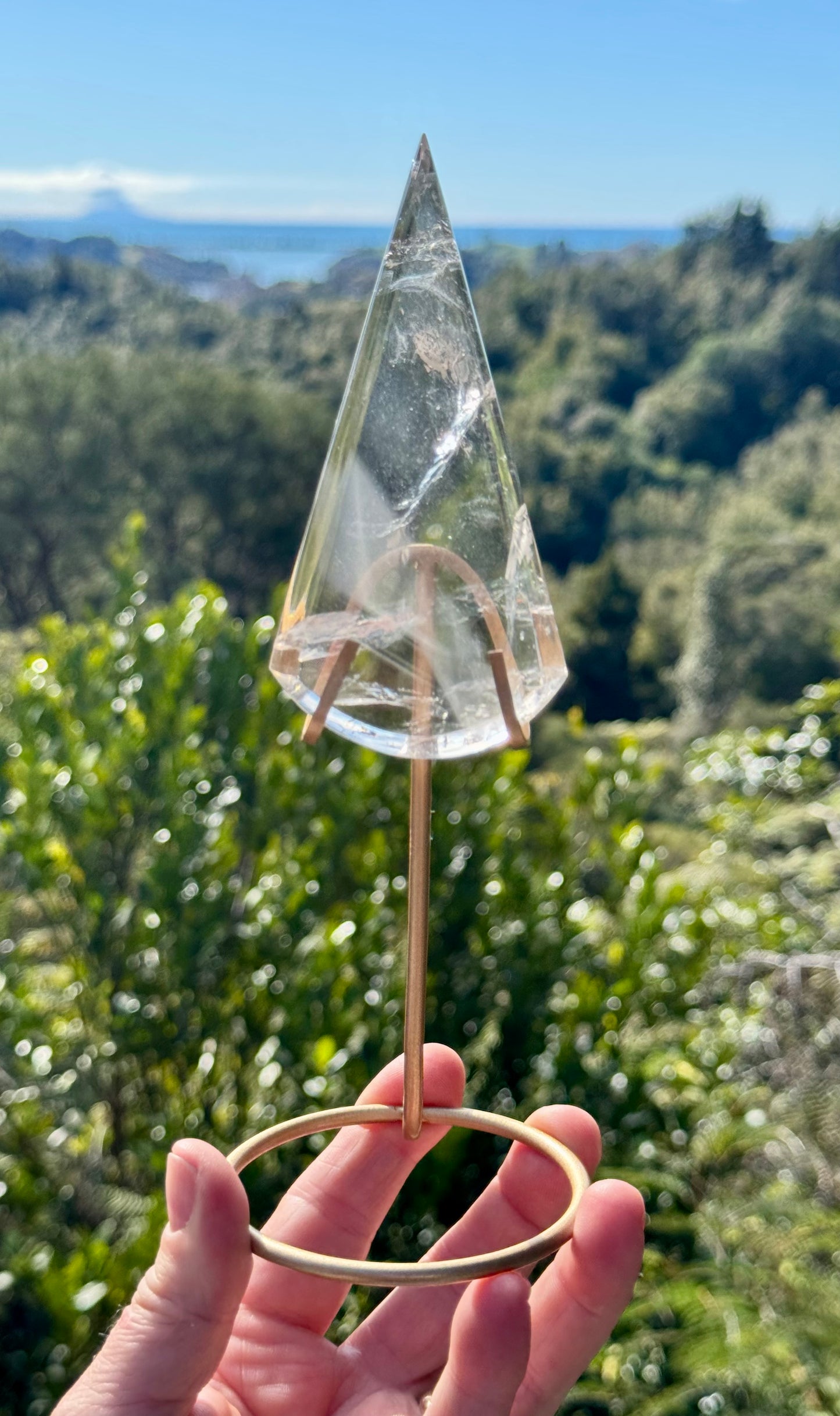 Clear Quartz Teardrop on stand