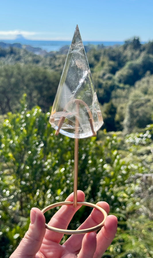 Clear Quartz Teardrop on stand