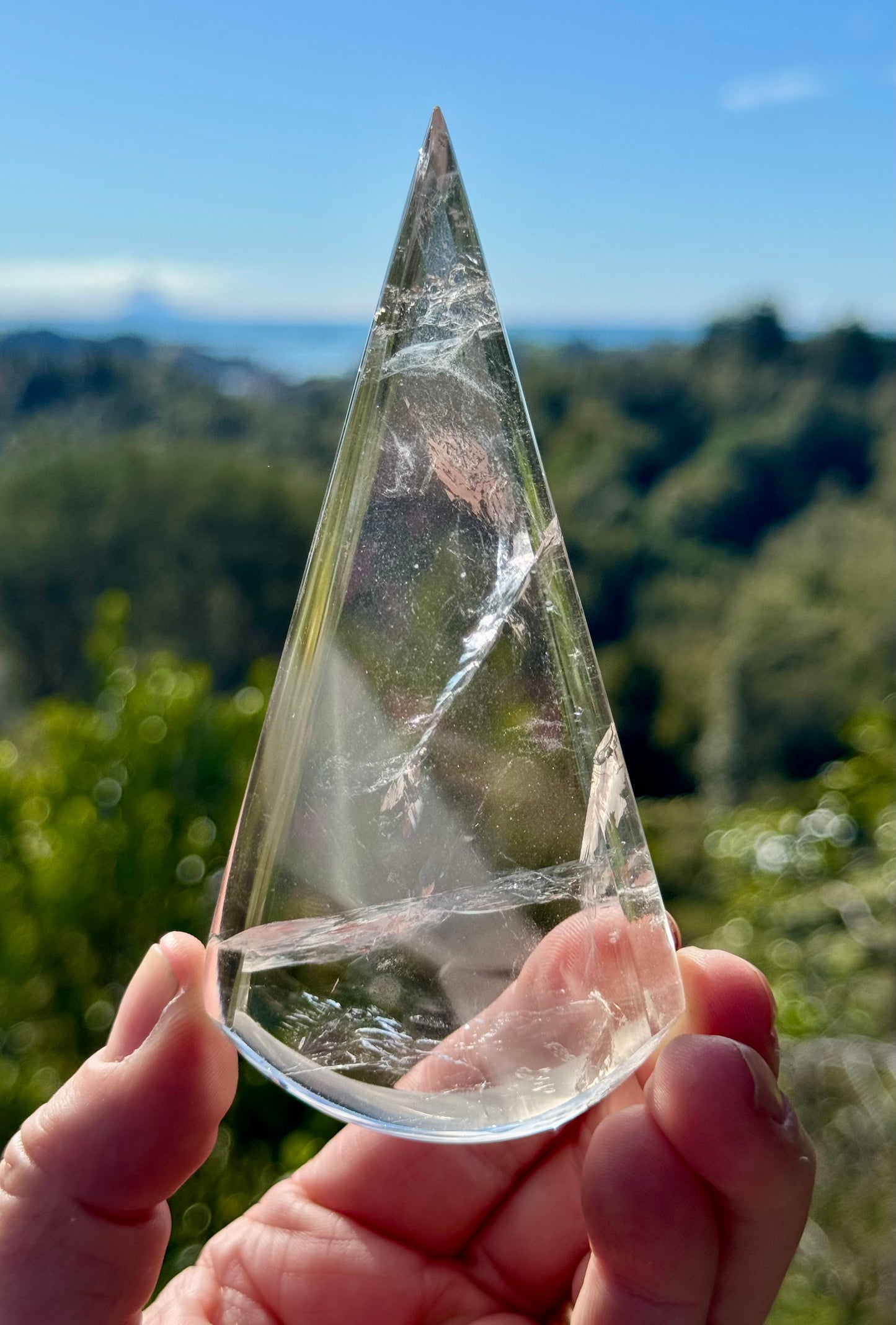 Clear Quartz Teardrop on stand