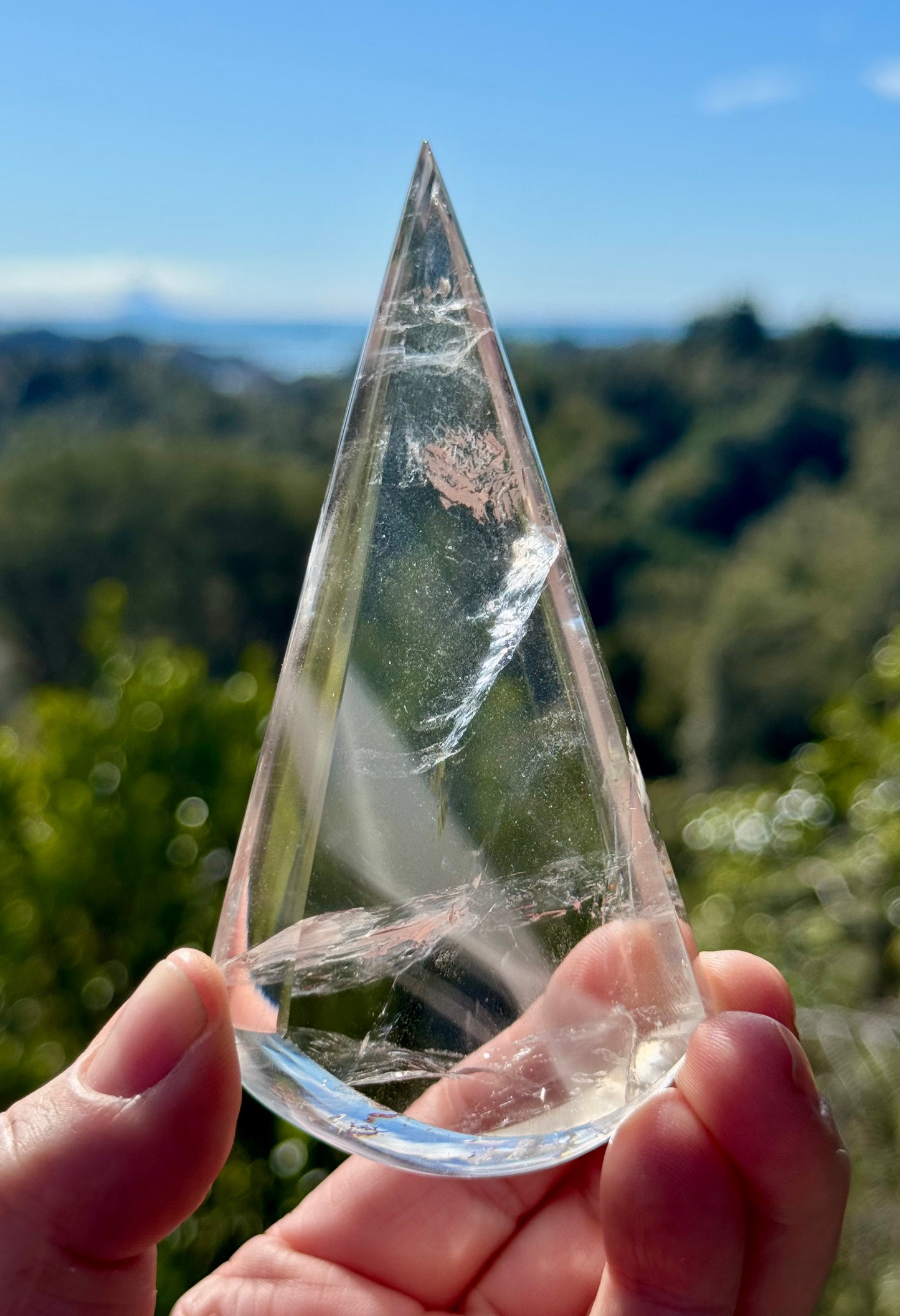 Clear Quartz Teardrop on stand