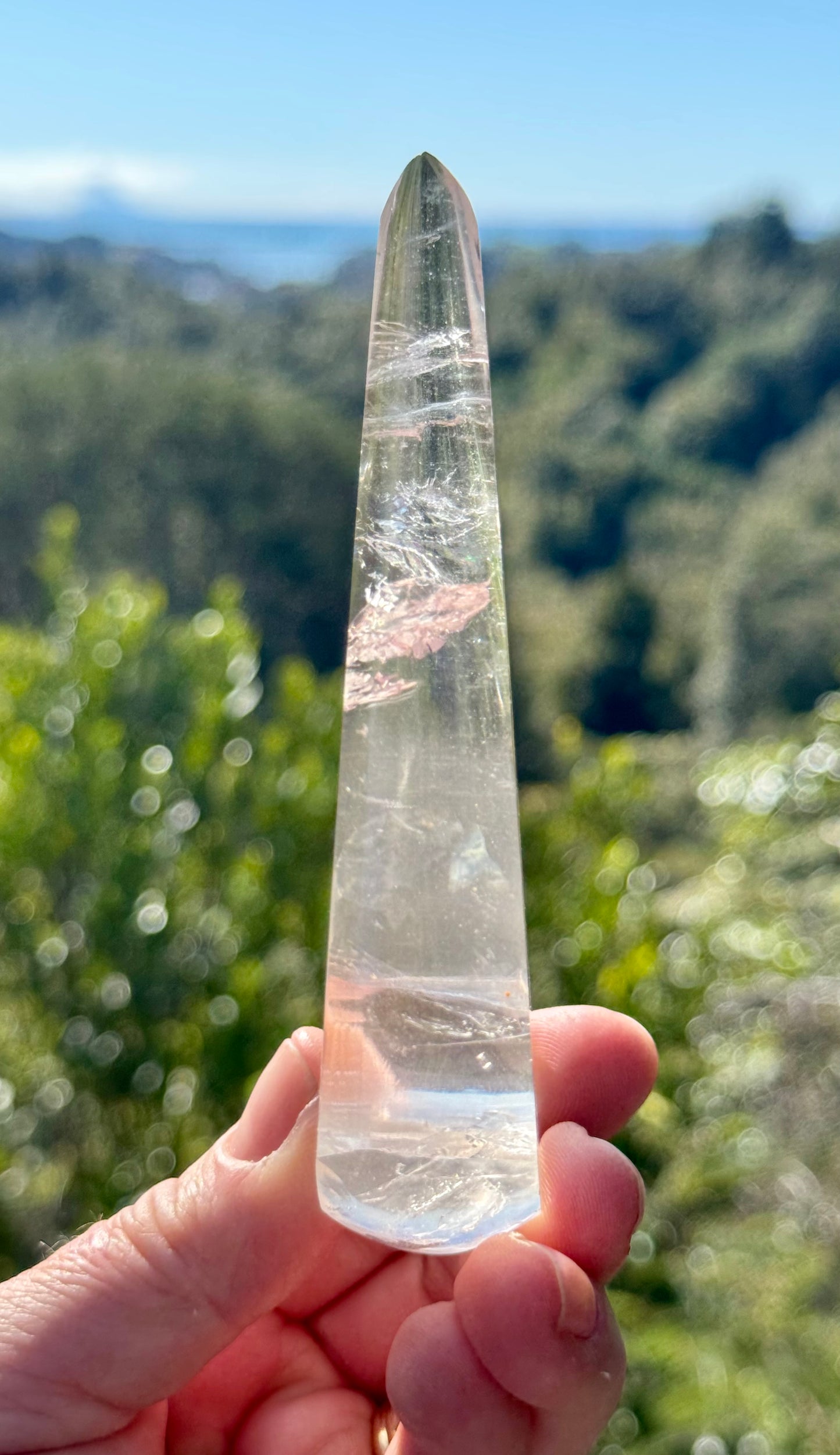 Clear Quartz Teardrop on stand