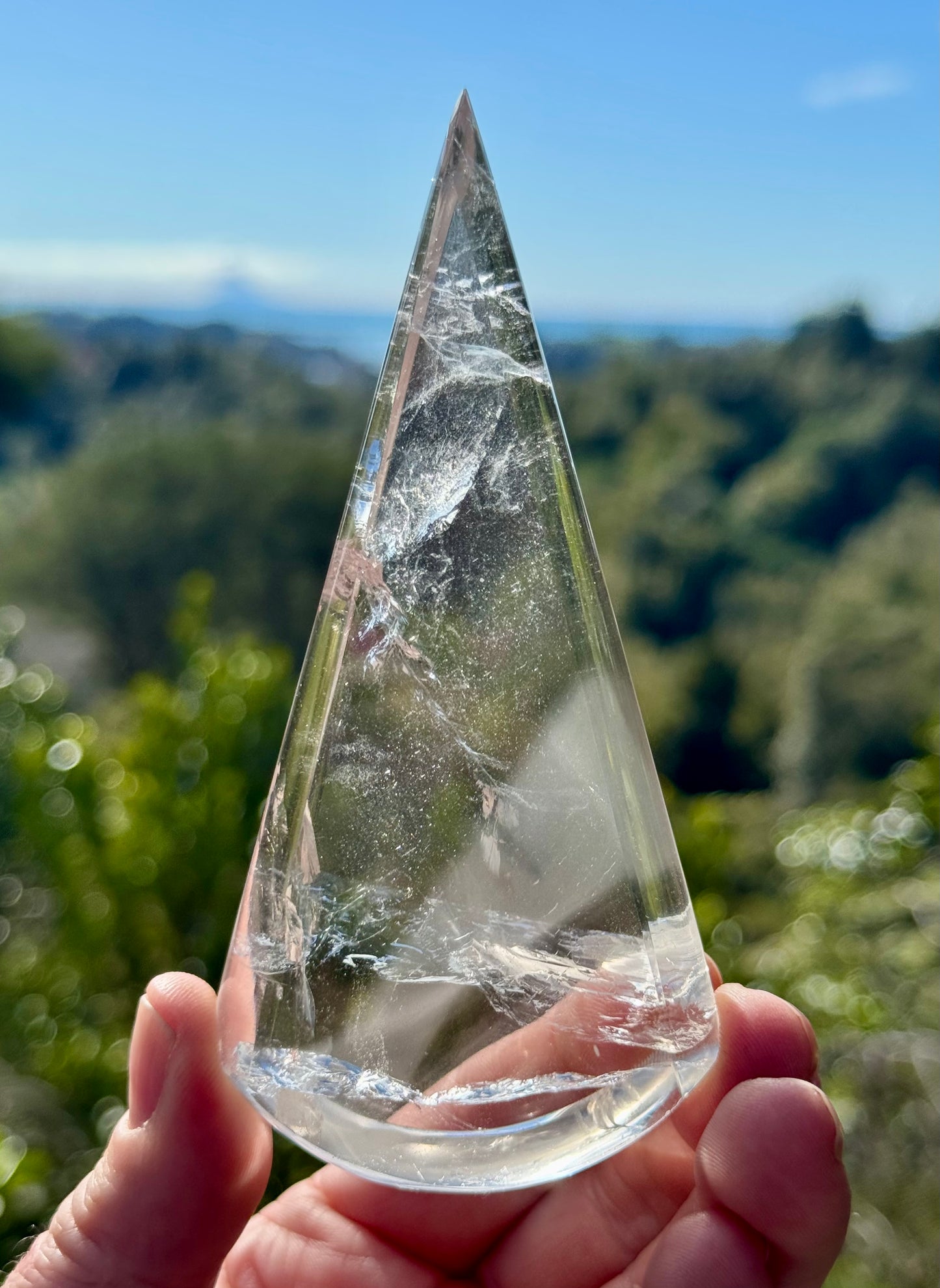 Clear Quartz Teardrop on stand