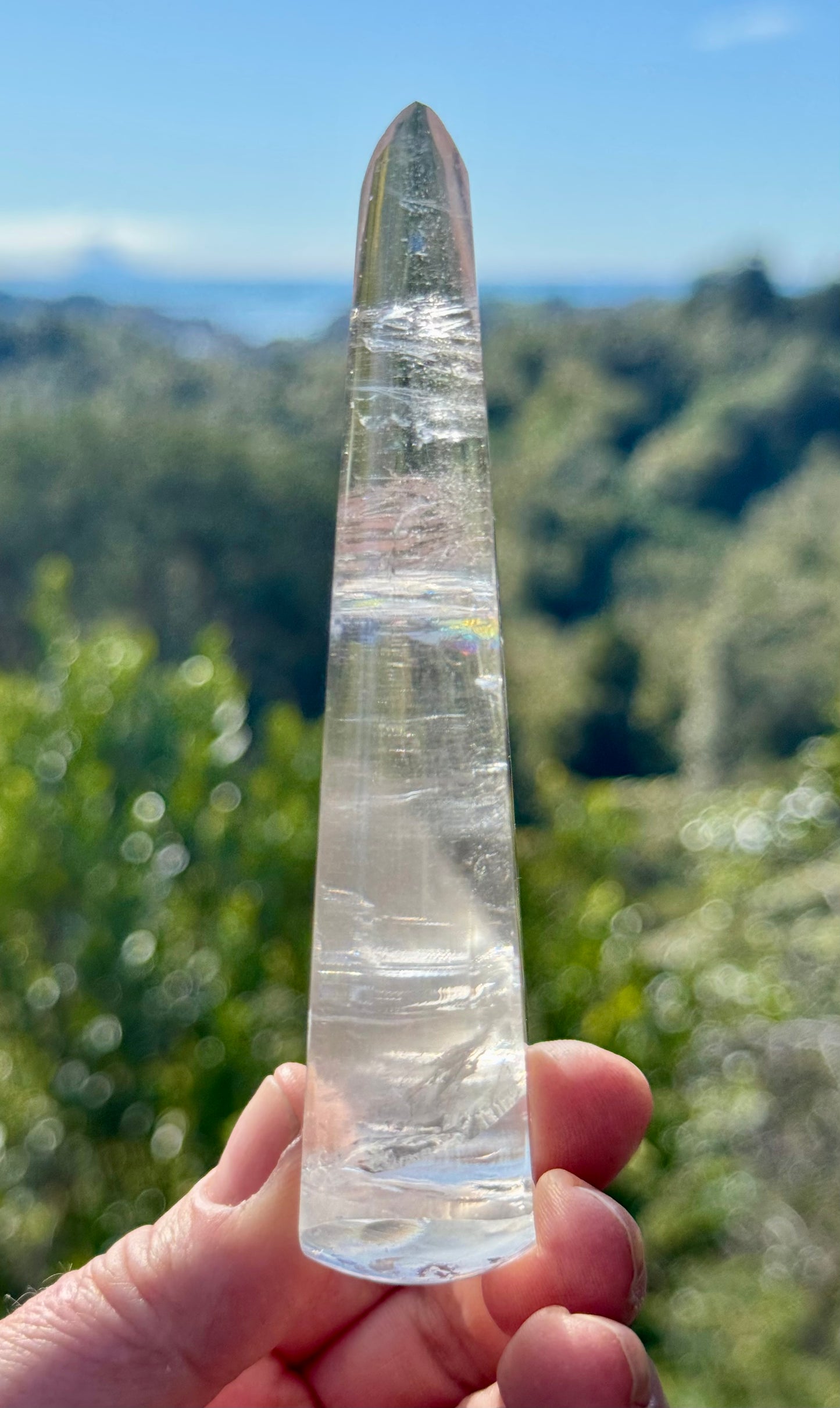 Clear Quartz Teardrop on stand