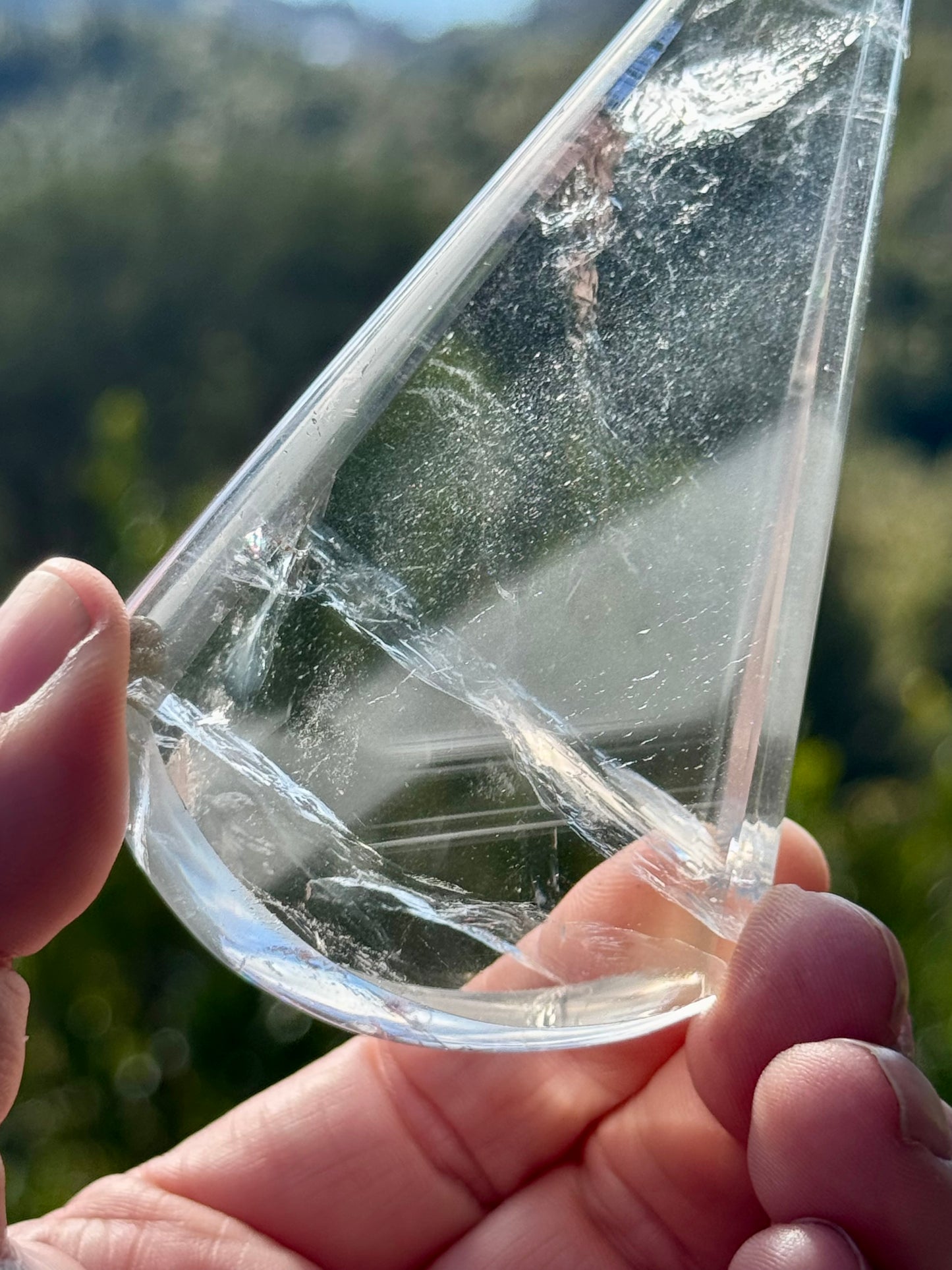Clear Quartz Teardrop on stand