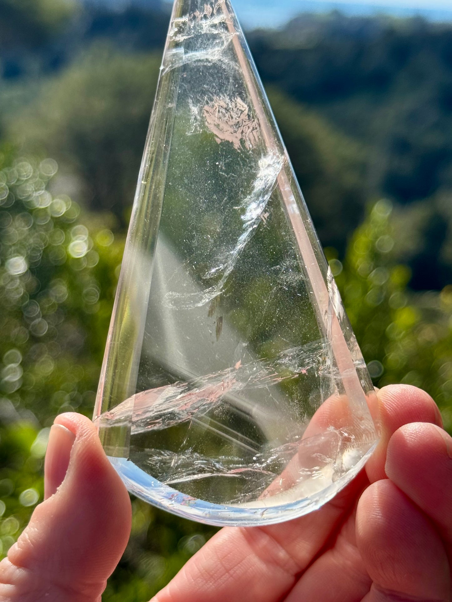 Clear Quartz Teardrop on stand
