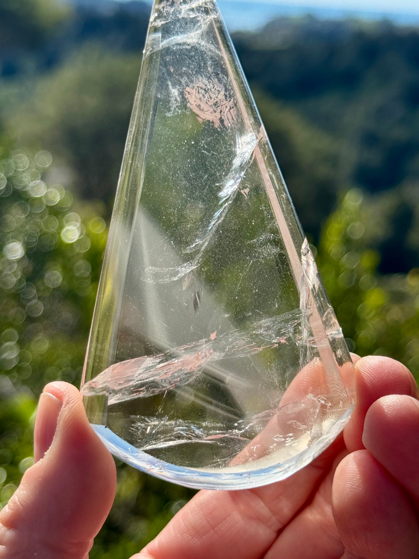 Clear Quartz Teardrop on stand