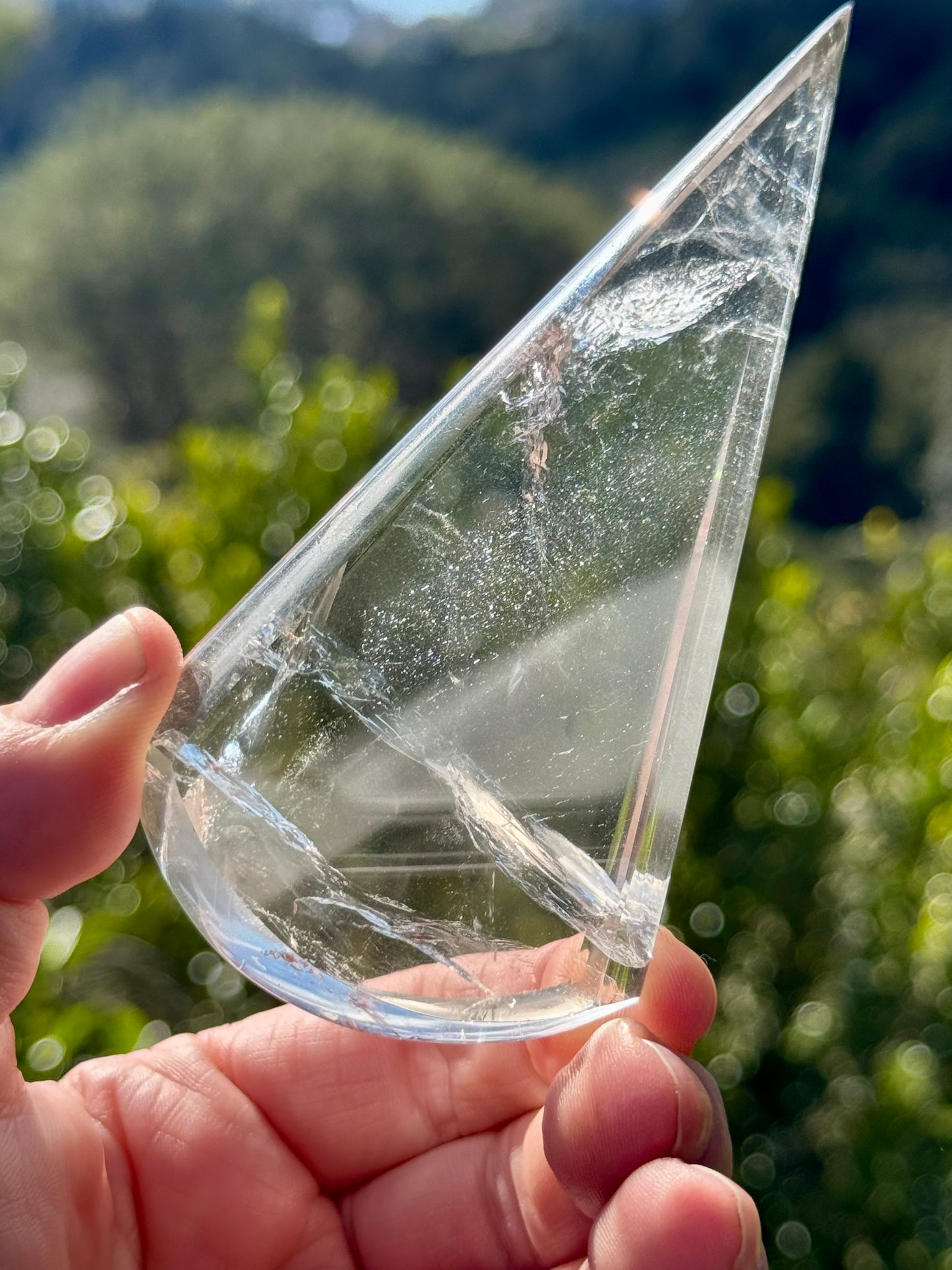 Clear Quartz Teardrop on stand