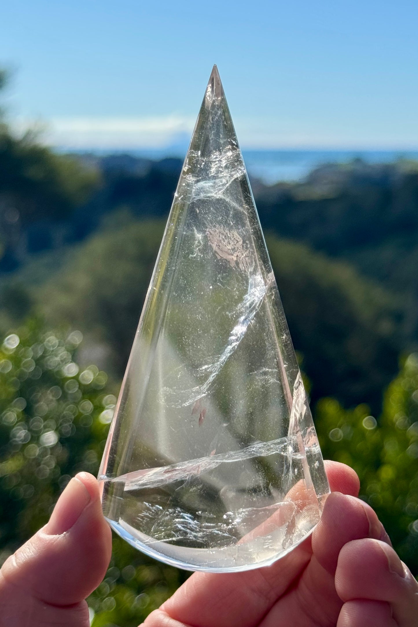 Clear Quartz Teardrop on stand