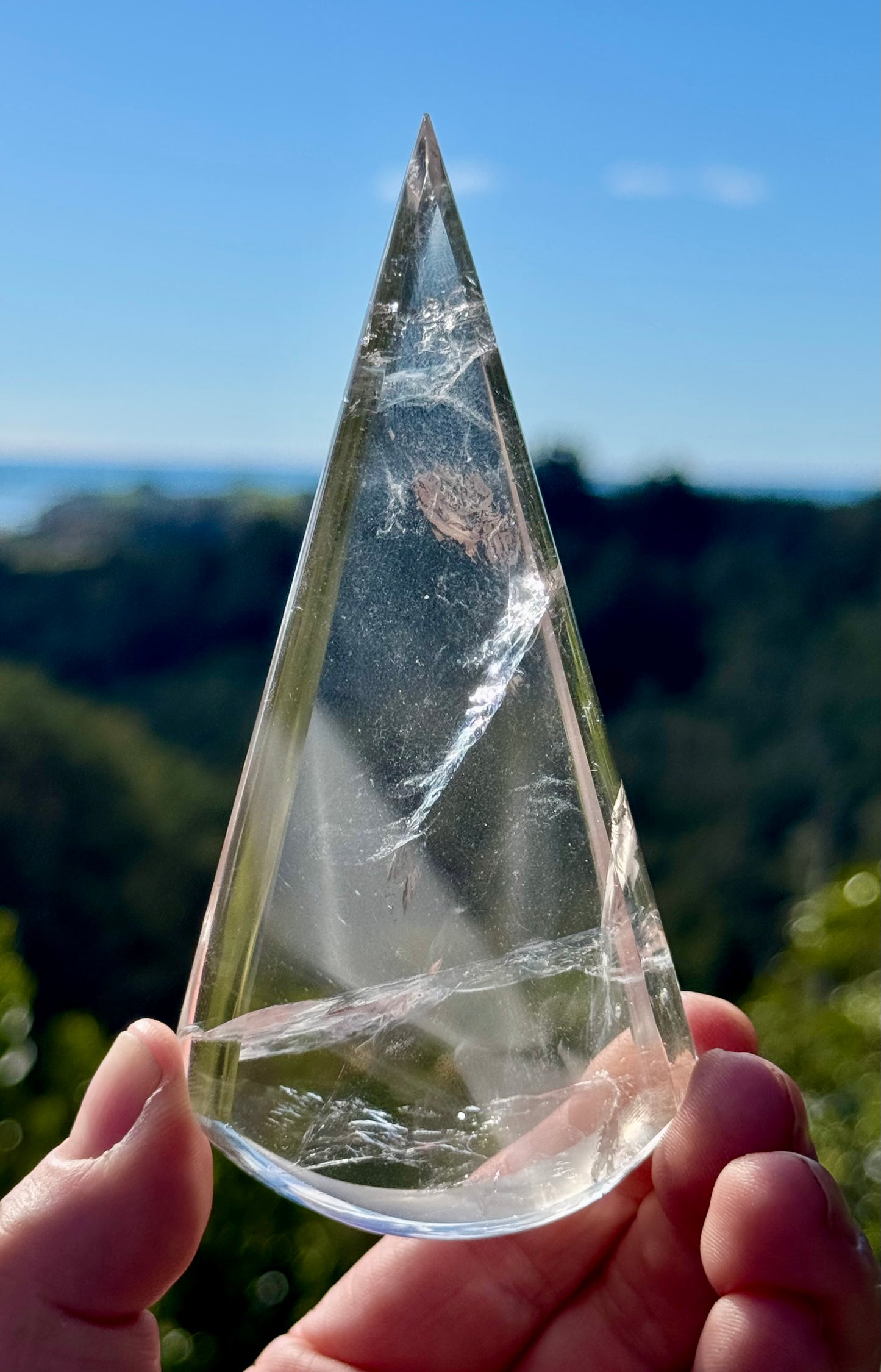 Clear Quartz Teardrop on stand