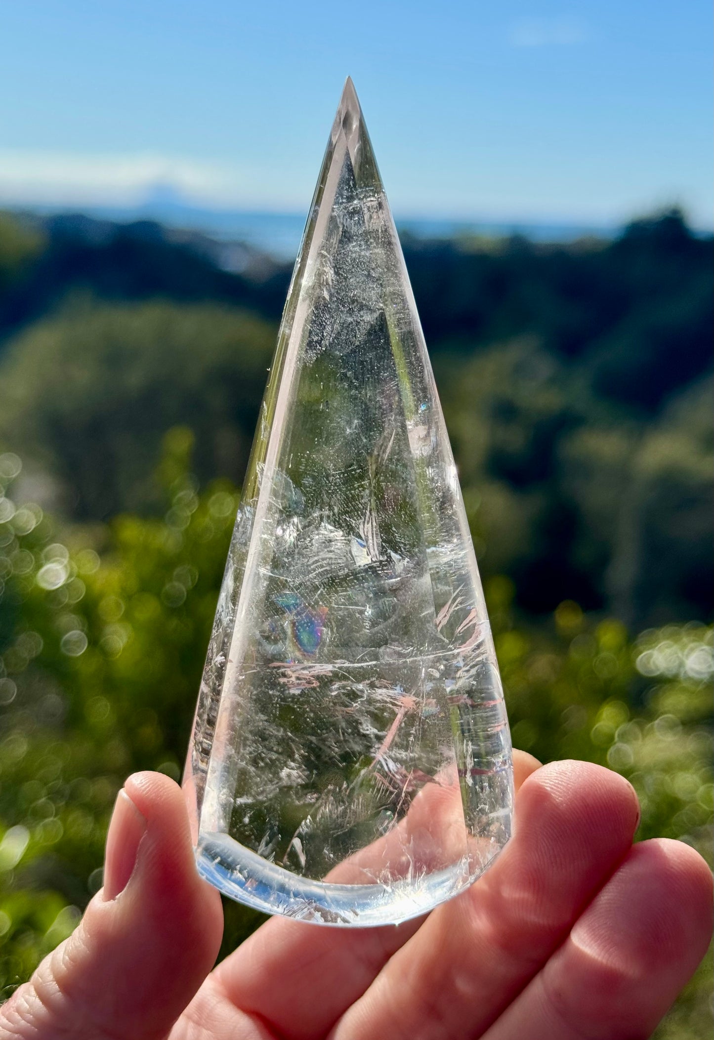Clear Quartz Teardrop on stand