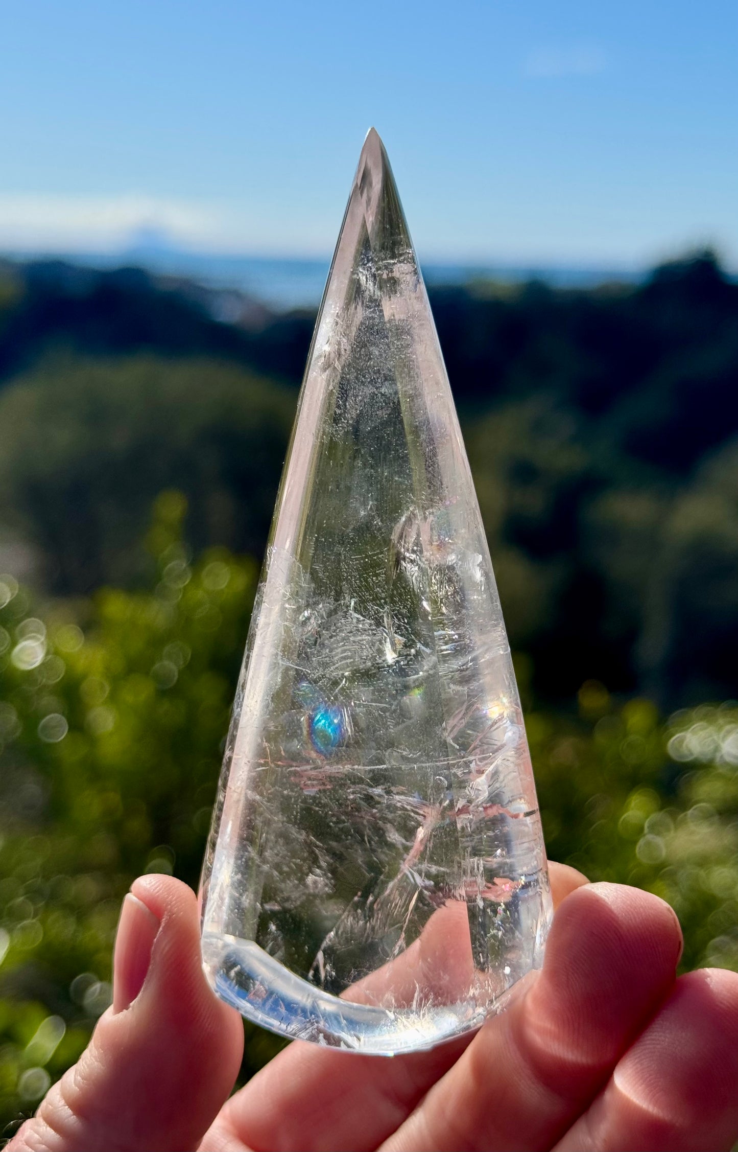 Clear Quartz Teardrop on stand