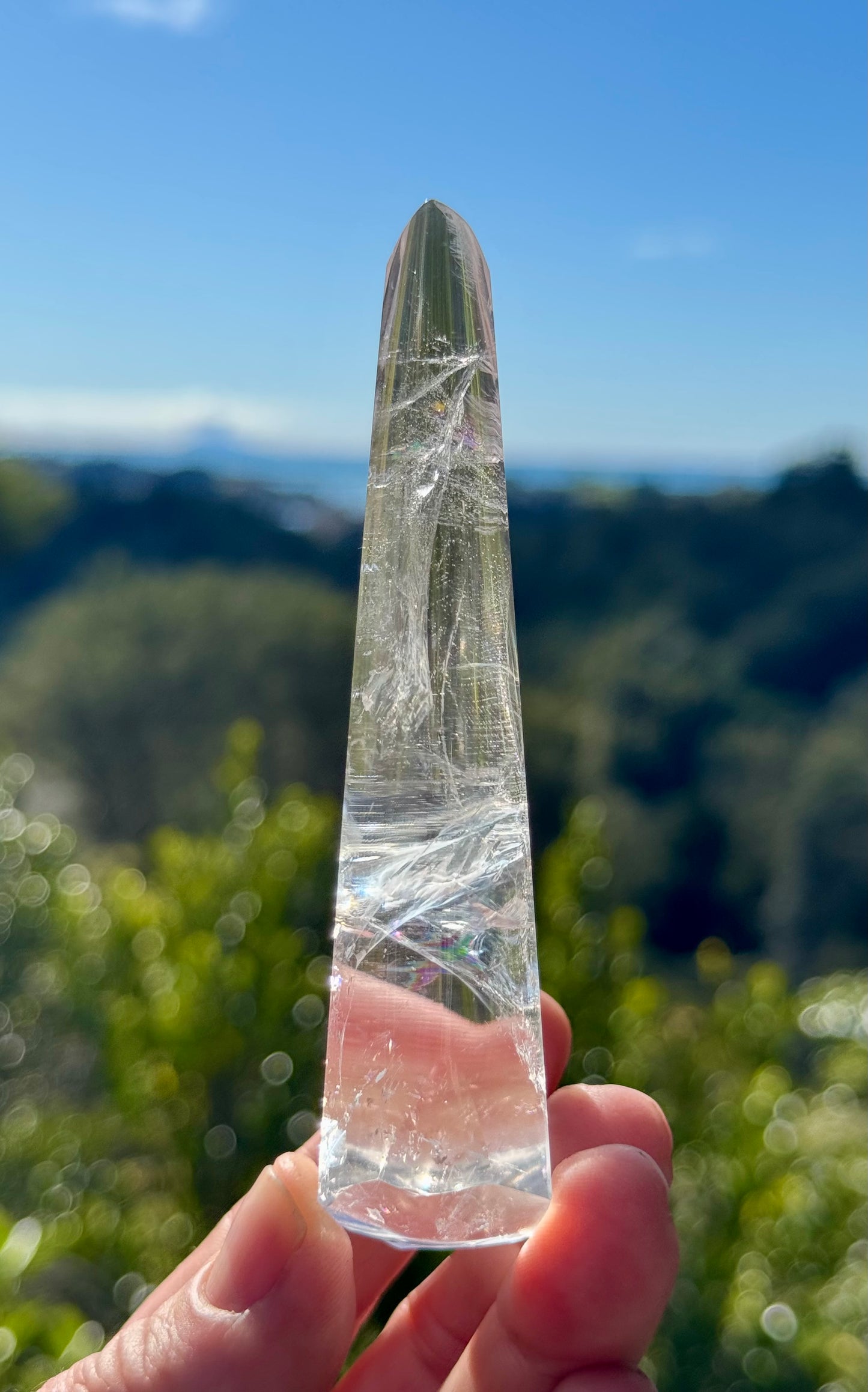 Clear Quartz Teardrop on stand