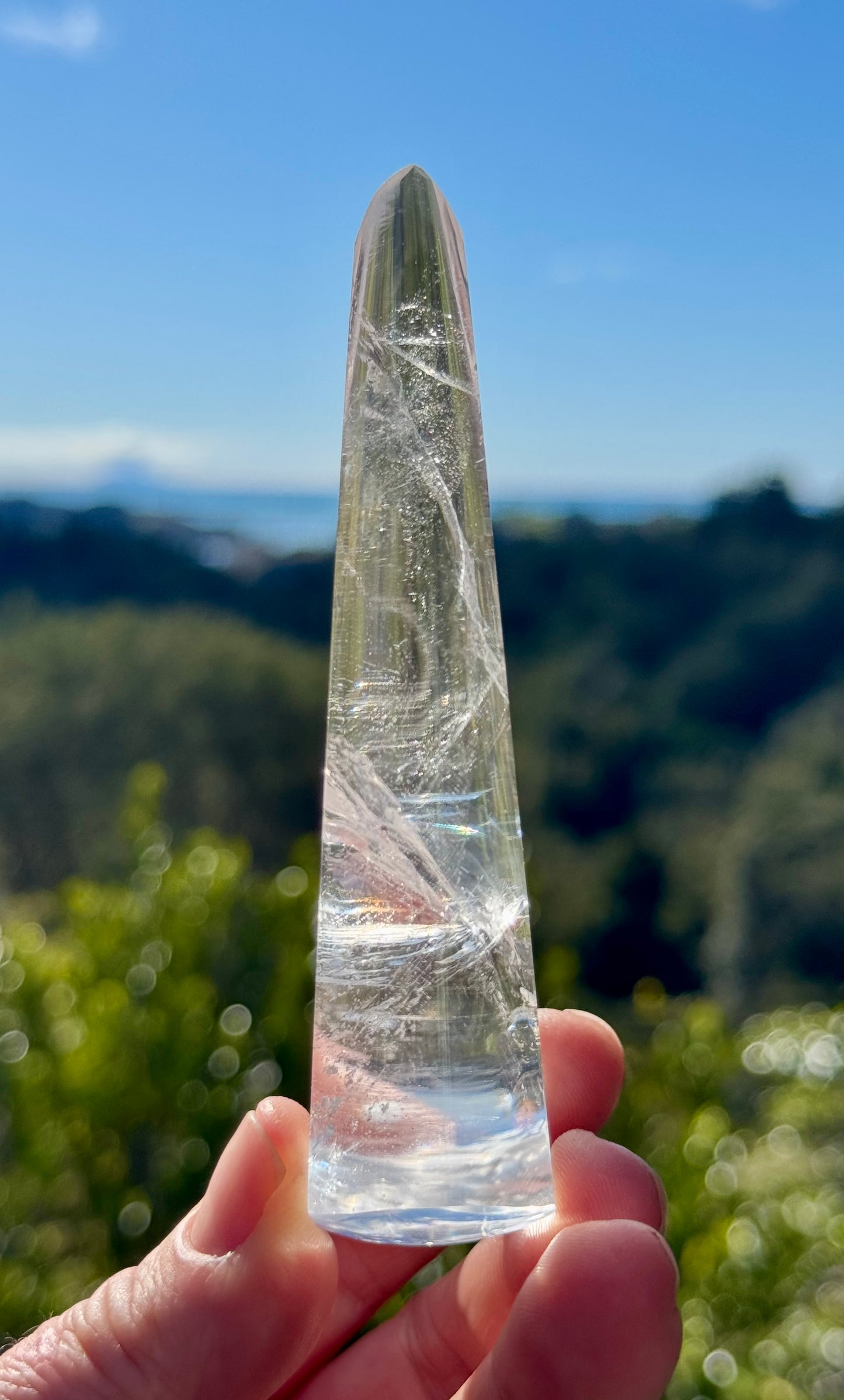 Clear Quartz Teardrop on stand